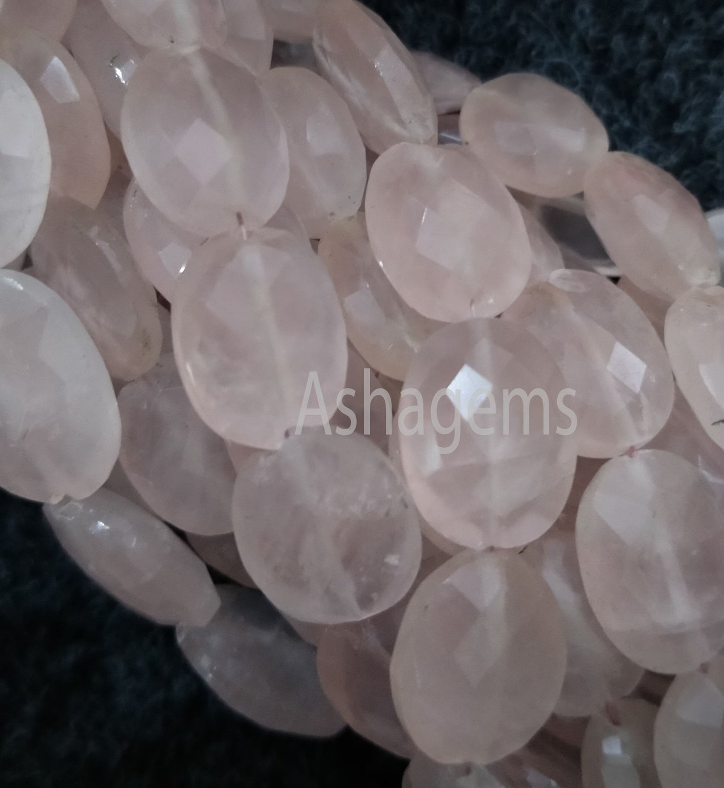 Beautiful Pink Rose Quartz Faceted Oval Shape Beads, Natural rose Quartz Gemstone Beads Indian,8 Inch Strand Quartz Faceted Oval Beads Craft
