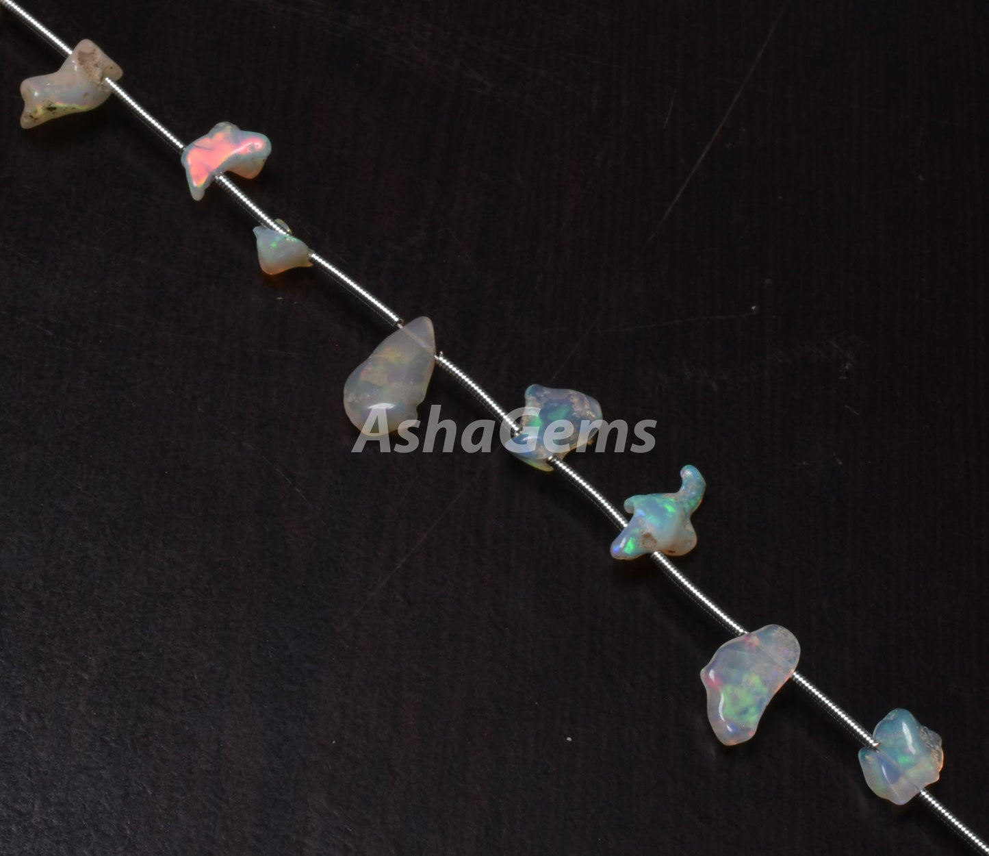 Colorful Flashy Fire Natural Ethiopian Opal Rough Beads, Ethiopian Opal Untreated Gemstone Bead, Beautiful Welo Fire Opal Raw Nuggets Beads
