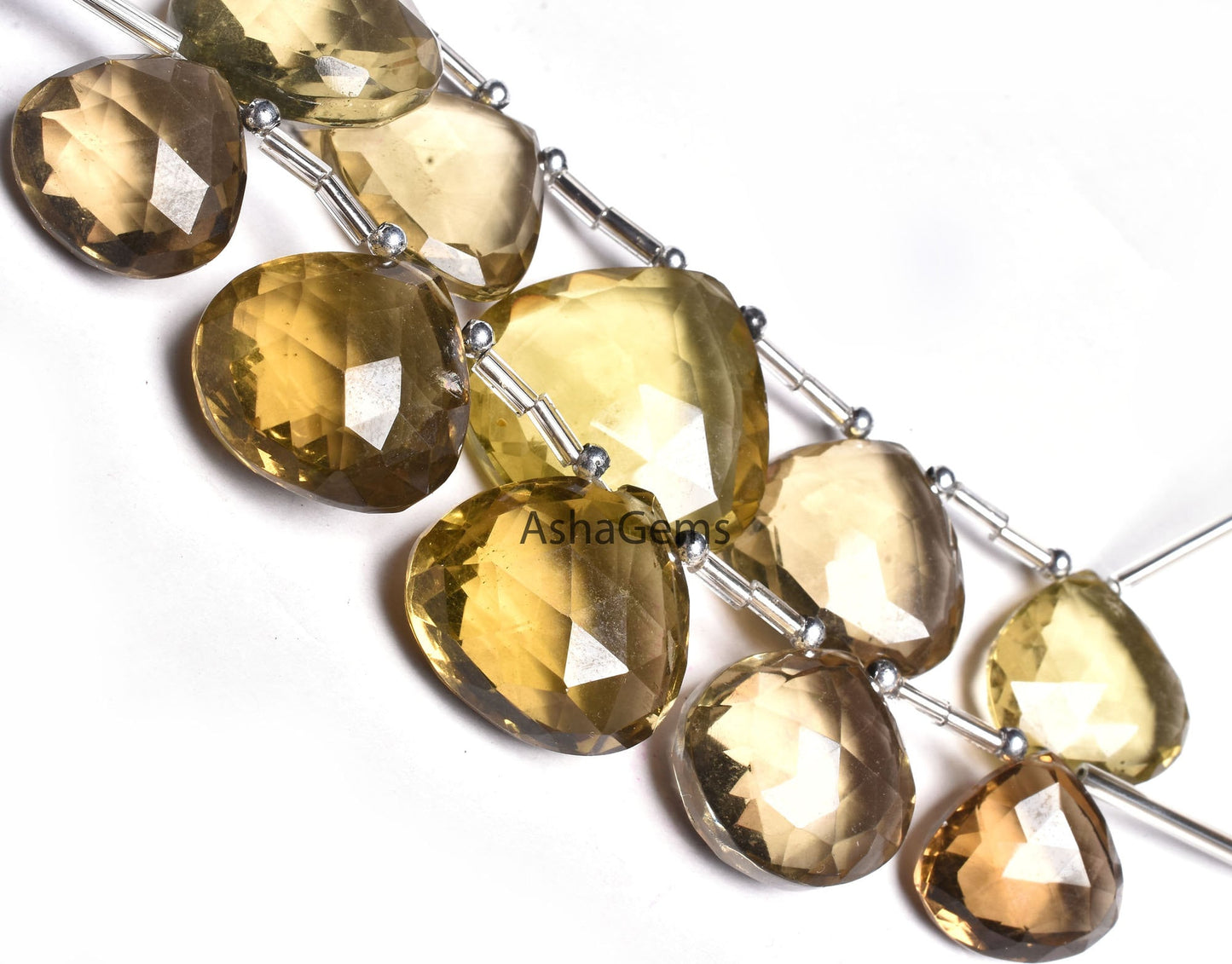 Beautiful Bear Quartz Faceted Heart Shape Beads, Natural Bear Quartz Heart Briolette Gemstone Side Drill Bead, AAA Bear Quartz Beads Jewelry