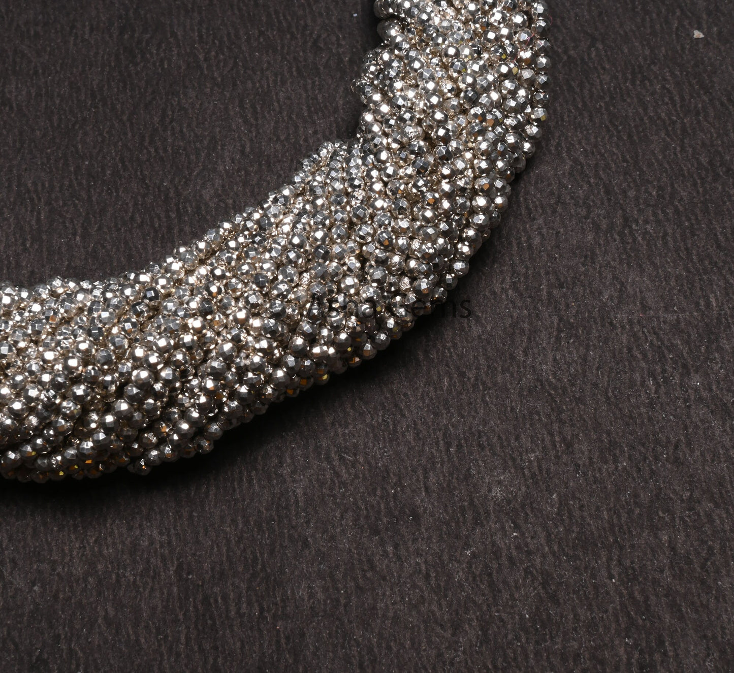 2 mm Beautiful Silver Pyrite Micro Cut Gemstone Loose Beads, Natural Pyrite Faceted Machine Cut Rondelle Shape Beads,13" Pyrite Bead Jewelry