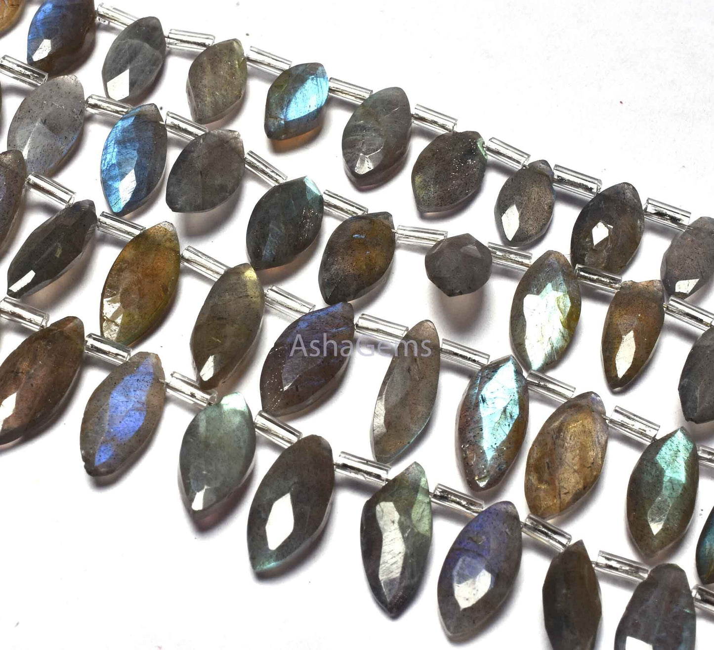 Beautiful Labradorite Marquise Shape Gemstone loose Beads, natural Flash Labradorite Faceted Marquise Briolette Blue Fire Black Rainbow Bead