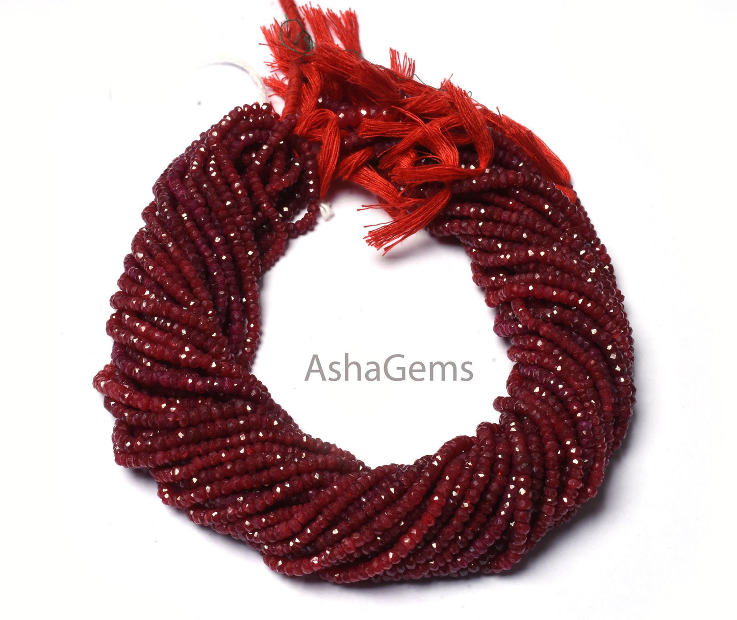 Beautiful Red Ruby Faceted Rondelle Shape Beads, Ruby Corundum Beads,3,3.5mm Ruby faceted Indian Cut Gemstone bead For Necklace Jewelry SALE