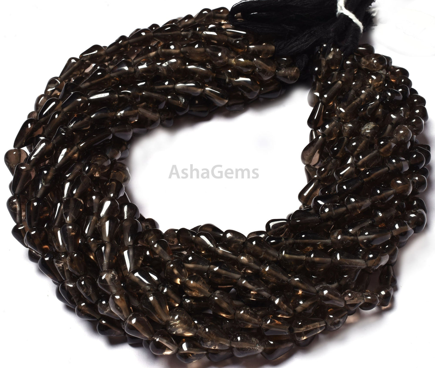 Natural Smoky Quartz Smooth Drops Shape Beads, Beautiful Smoky Teardrop Beads, Handmade Briolette Bead Plain Smoky Beads For Jewelry Crafts