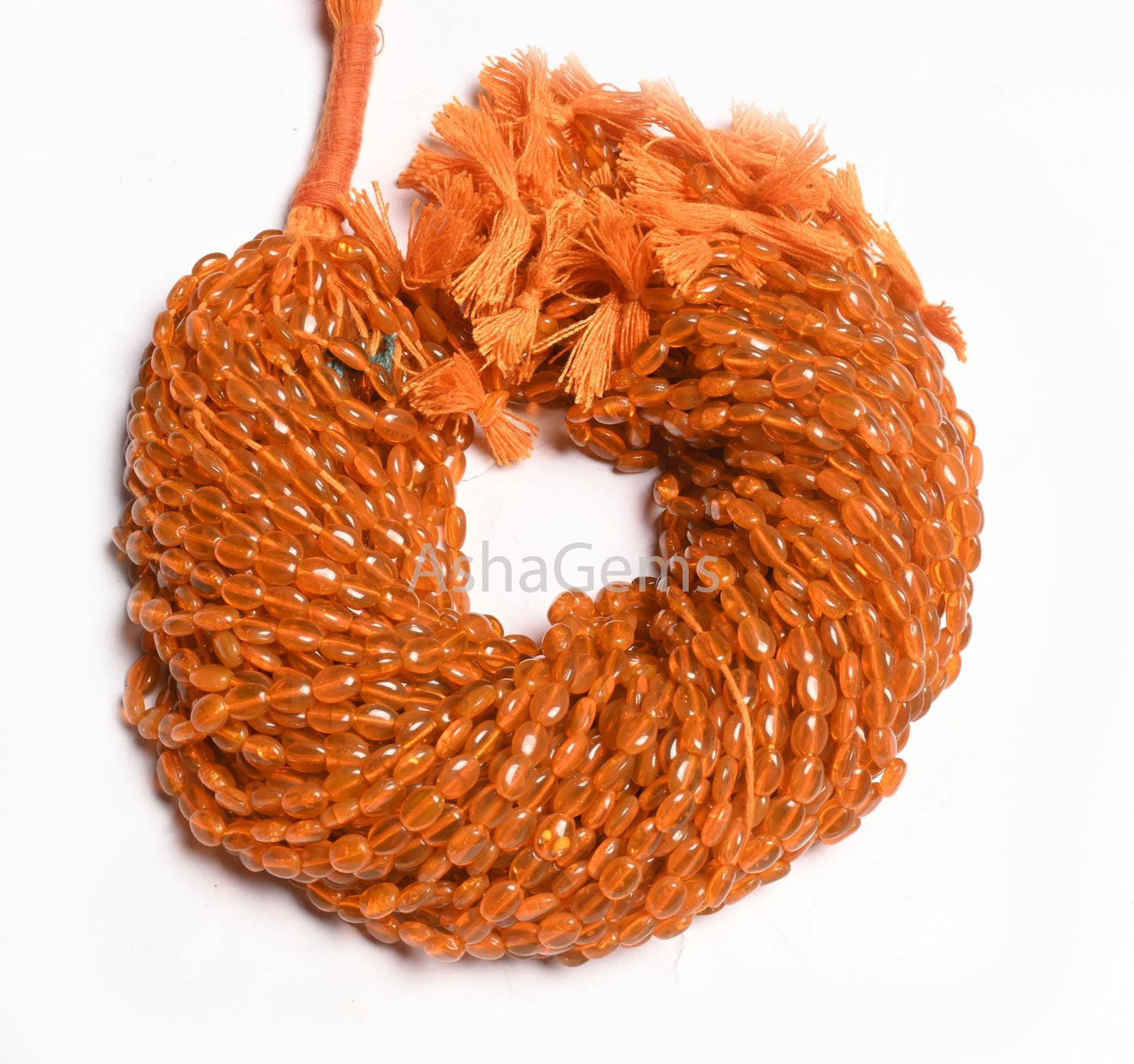 Beautiful Fanta Orange Color Hydro Smooth Oval Shape Beads, 5.5-7 mm Pine Orange Quartz Hydro Plain Handmade Oval Loose Beads Jewelry Crafts