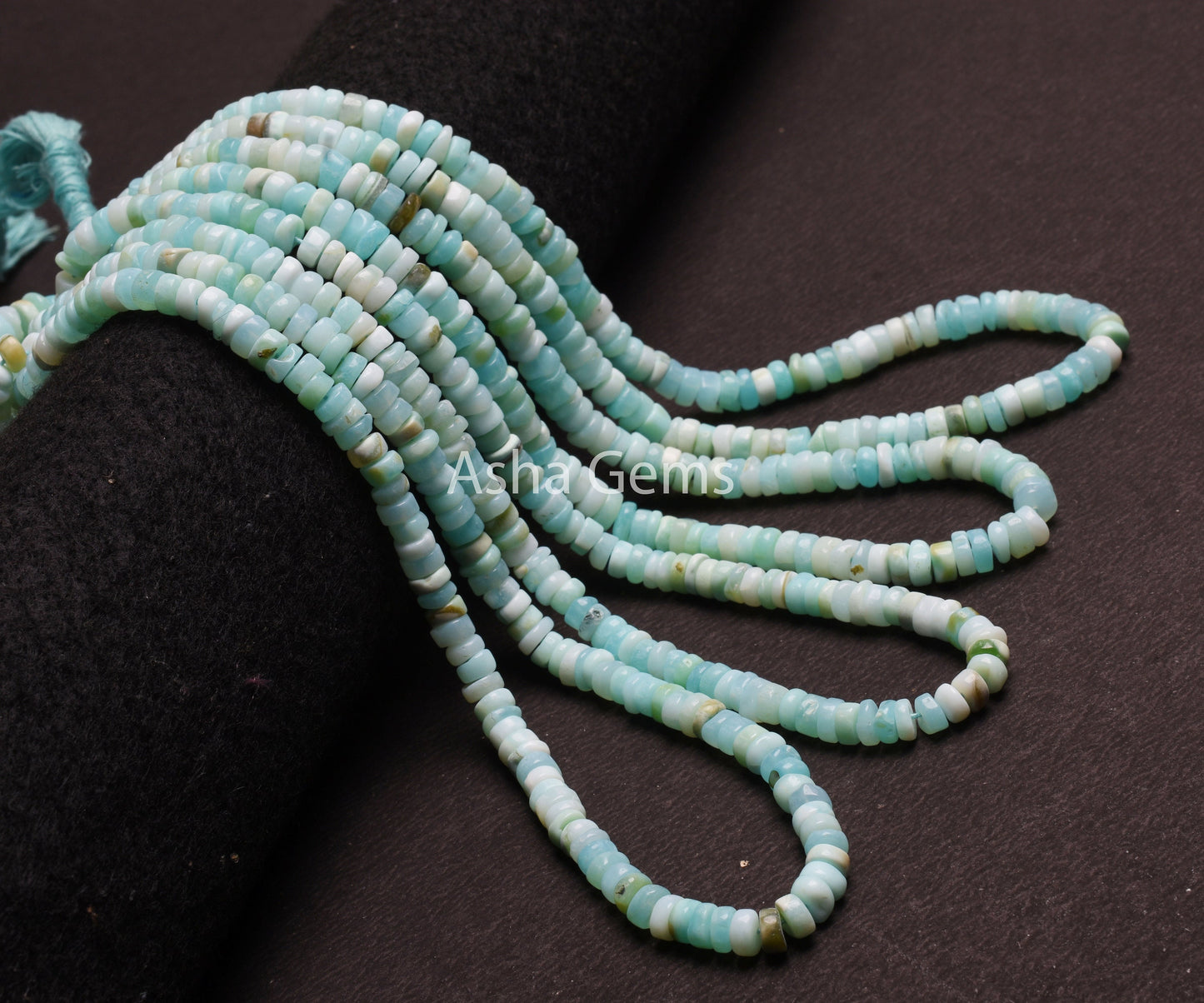 Beautiful Peru Opal Smooth Tyre Flat Gemstone Beads, Boulder Sky Blue Opal Heishi Tyre Beads, Opal Handmade Wheel Shape Bead Jewelry Crafts