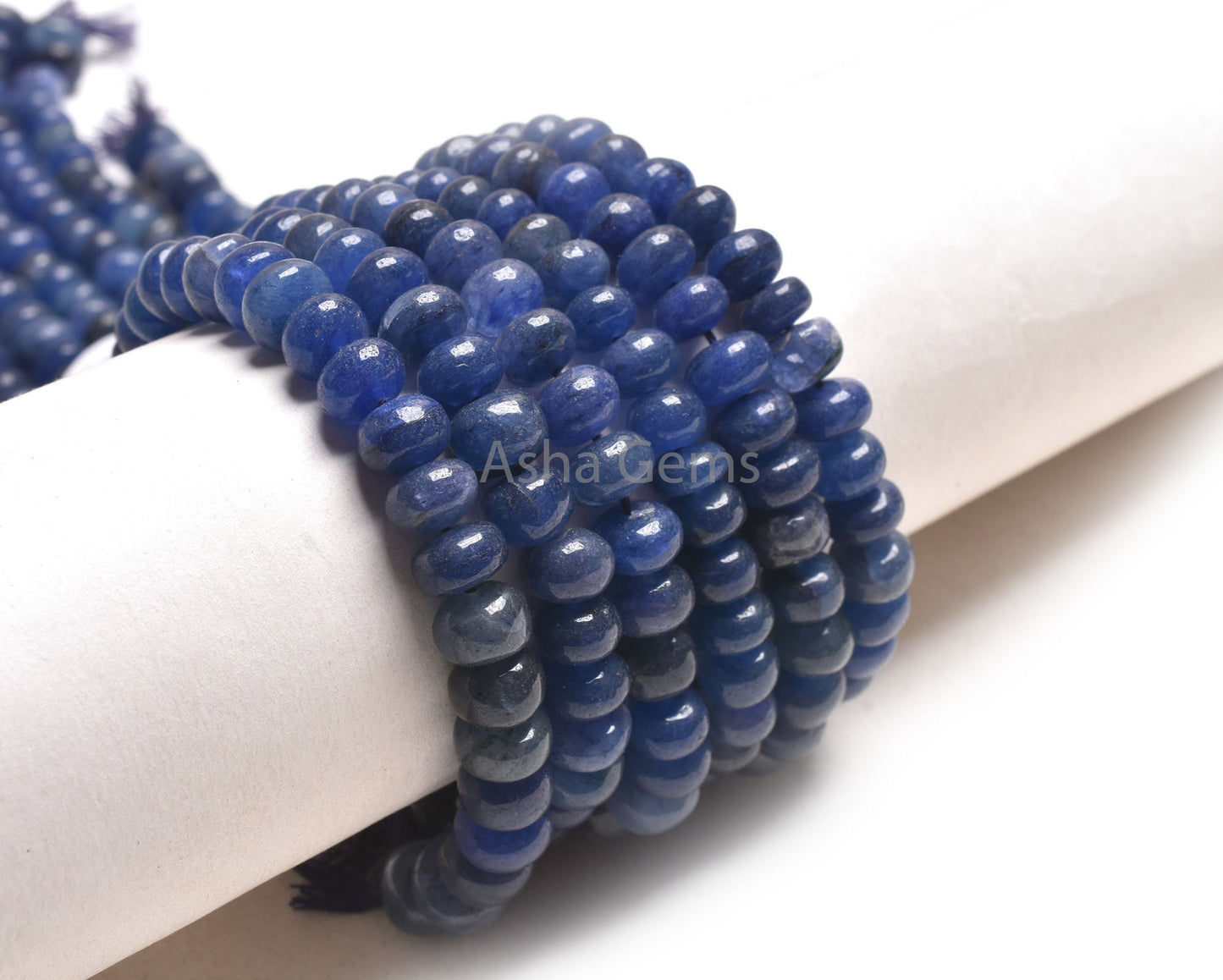 Fine Blue Tanzanite Smooth Gemstone Loose Beads, Tanzanite Plain Handmade Rondelle Shape Beads TZ, Tanzanite Beads For Jewelry Making Craft