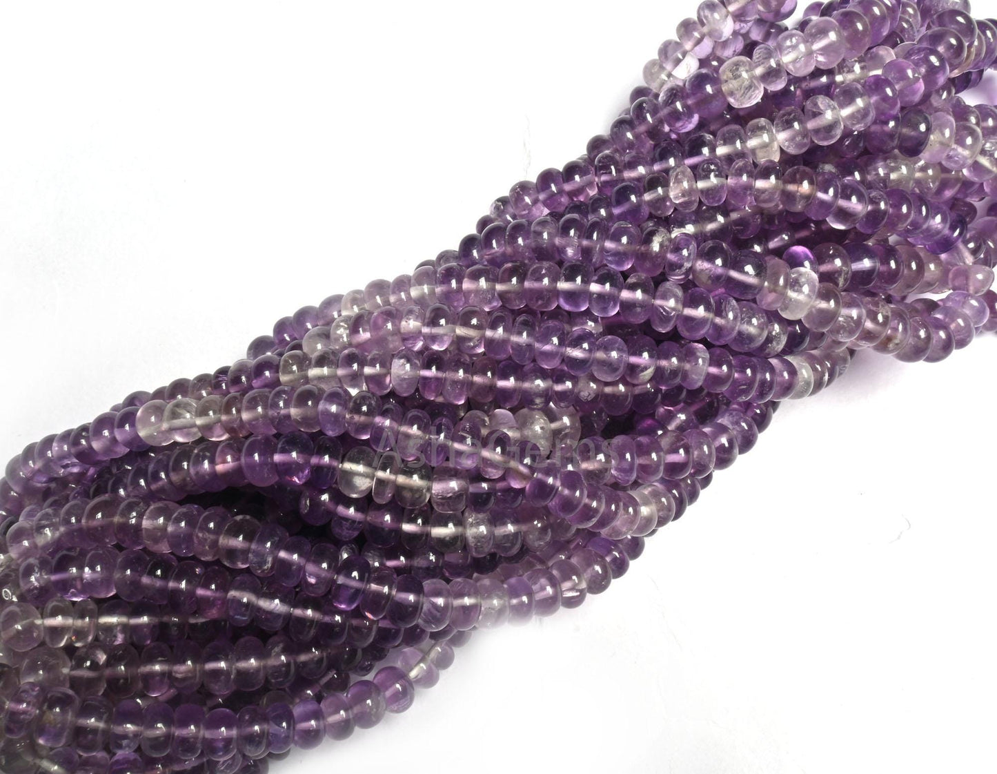 Beautiful Amethyst Smooth Gemstone Loose Beads, Fine Shaded Purple Amethyst Plain Handmade Rondelle African Amethyst Bead Jewelry Craft SALE