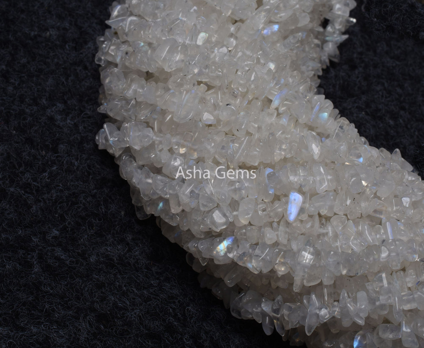 Fine Quality Rainbow Moonstone Uncut Chip Beads, Natural Blue Fire Rainbow Moonstone Bead, White Rainbow Smooth Raw Rough Chip Gemstone Bead