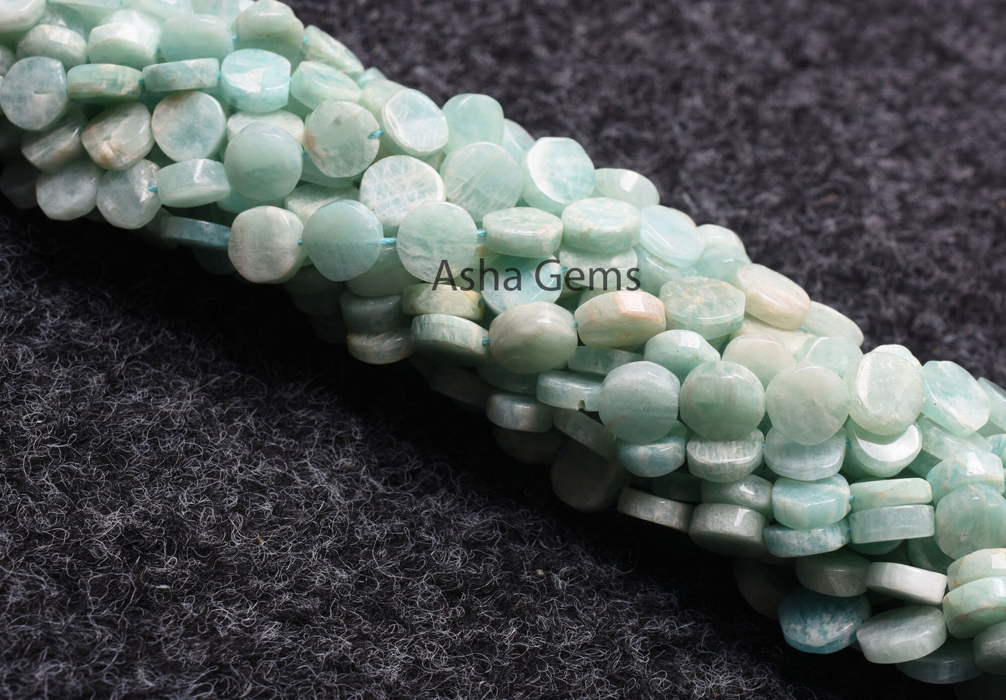 13" Strand Blue Amazonite Handmade Uneven Shape Coin smooth Beads, Natural Amazonite Straight Drill Flat Coin Beads, Amazonite Bead Jewelry