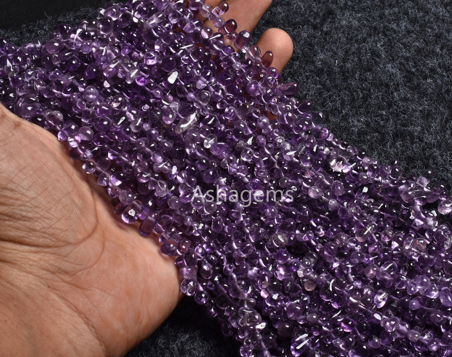 Natural Amethyst Smooth Drops Shape Beads Gemstone,13" Strand Brazil Amethyst Drops, Amethyst Side Drill Teardrop Handmade Indian Beads SALE