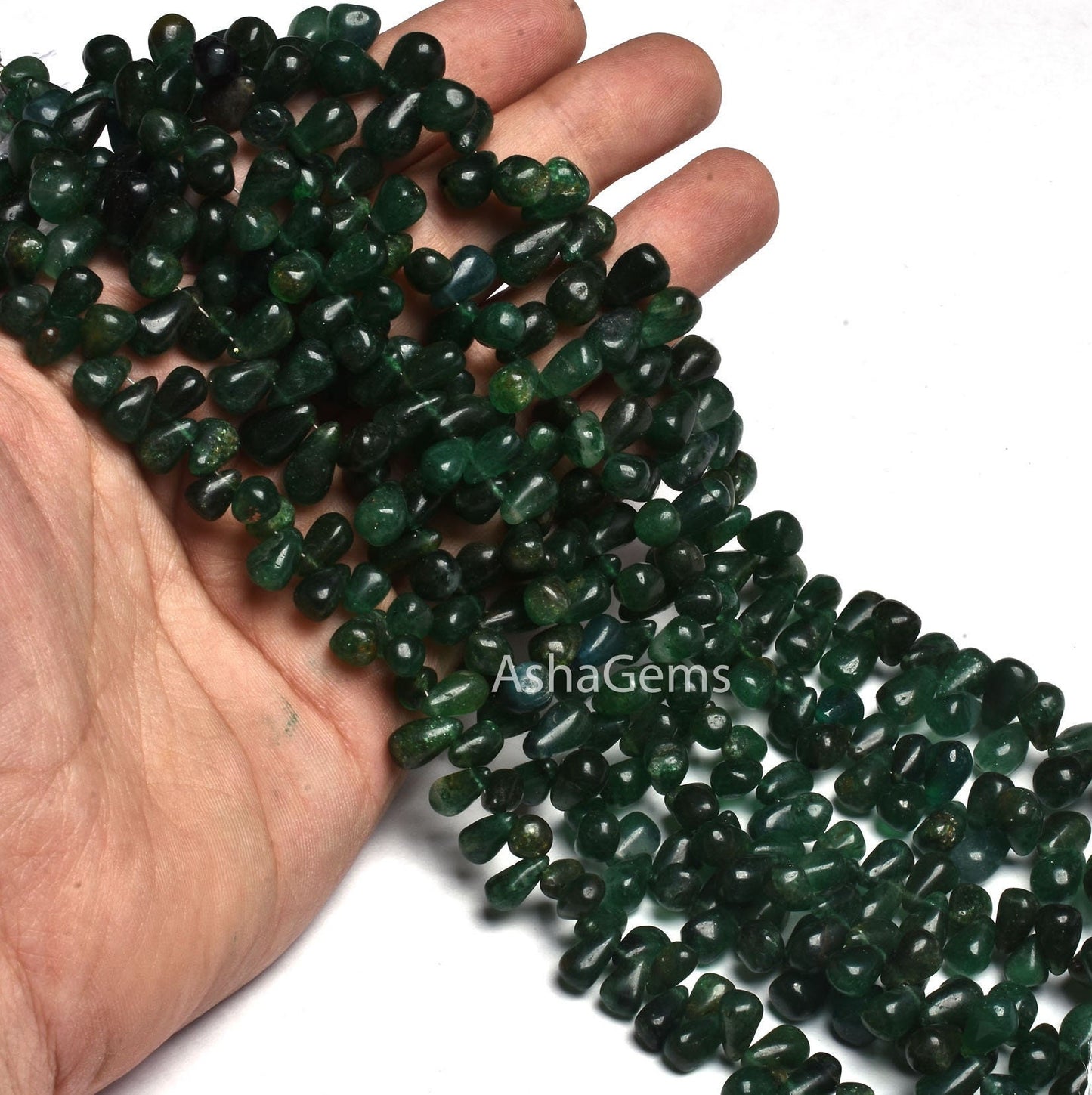 Natural Green Mica Margaj Smooth Drops Shape Beads,8" Strand Beautiful Mica Plain Handmade Teardrop Gemstone Beads, Green Mica Beads Jewelry