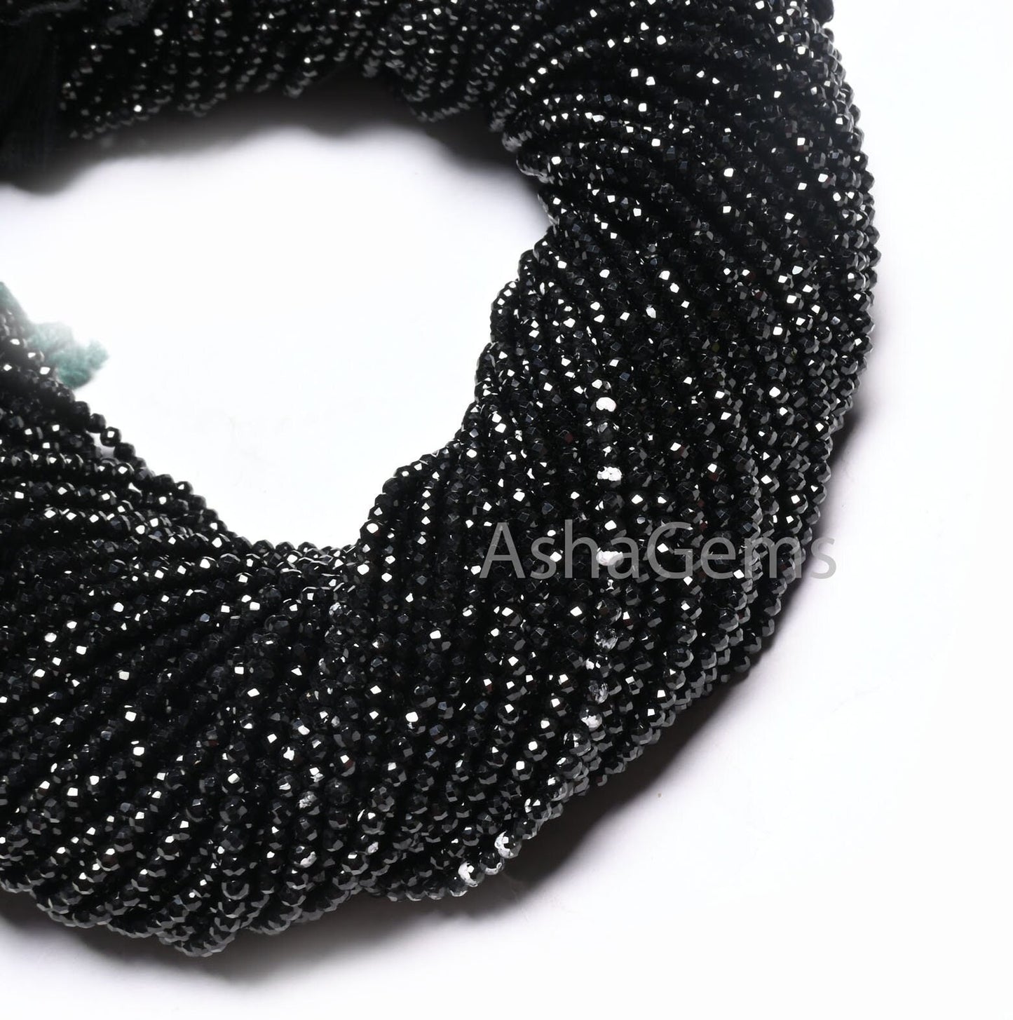 AAA Quality Natural Black Spinel Micro Cut Rondelle Faceted Gemstone Beads,2.5mm Coal Black Spinal machine Cut Tiny Spinel Bead Jewelry SALE