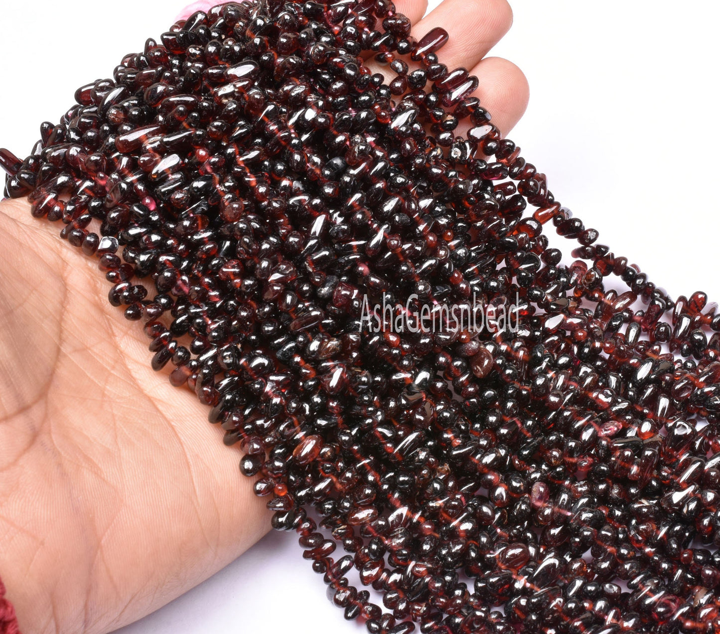 Natural Red Garnet Handmade Smooth Drop Tiny Gemstone Beads,13"Garnet Uneven Teardrop Bead, Garnet Side Drill Bead Jewelry Making Craft SALE