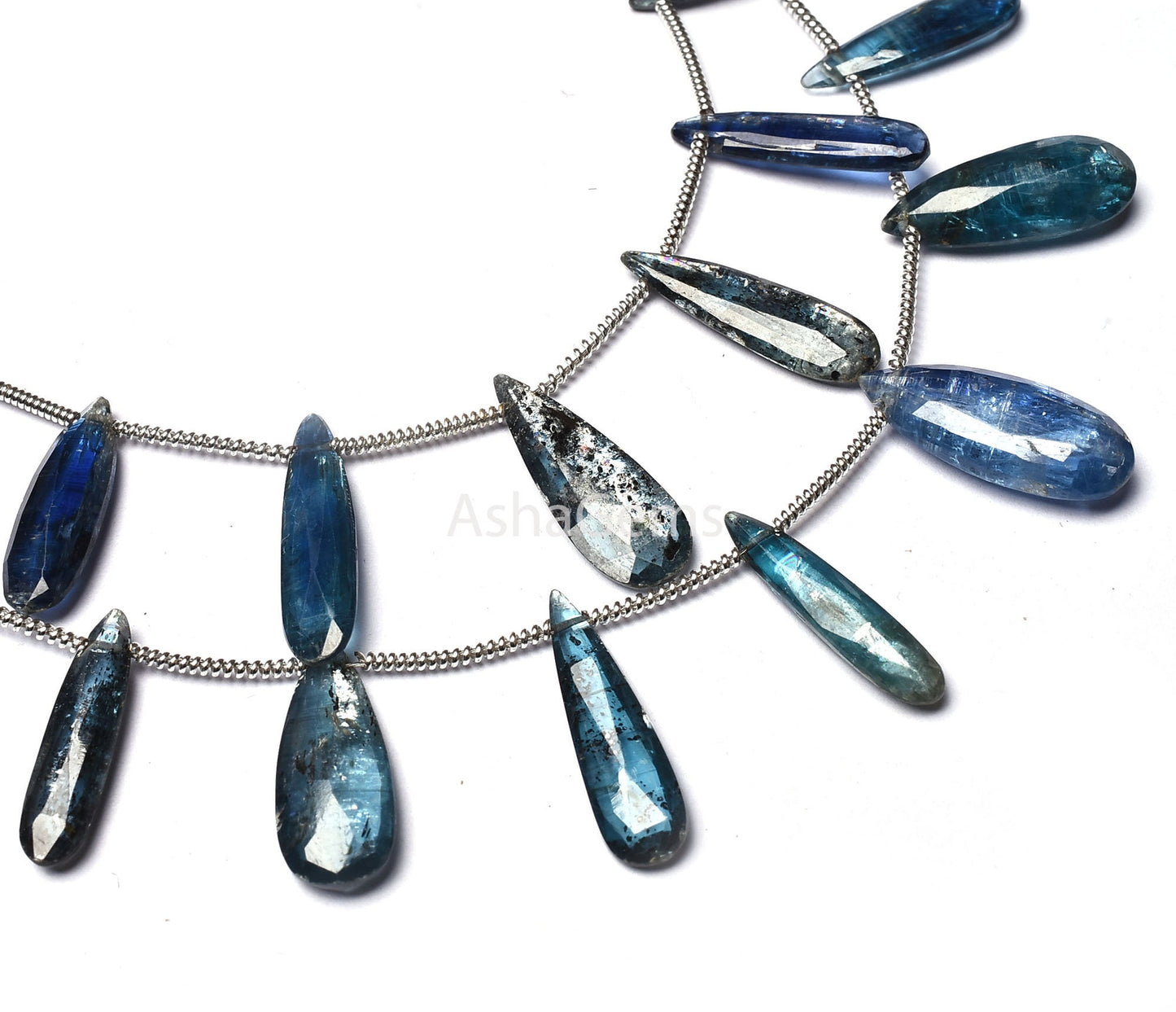 AAA Natural Kyanite Faceted Long Pear Shape Beads, Indigo Blue Kyanite Teardrop Beads, Kyanite Fancy Pear Gemstone Beads Jewelry Making SALE