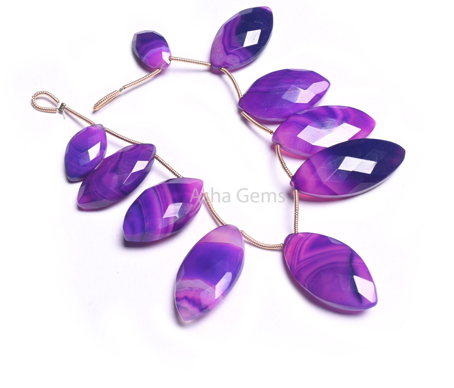 Shaded Purple Blue Chalcedony Marquise Shape Faceted Beads, Fine Chalcedony Fancy Marquise Side Drill Briolette Gemstone Bead Jewelry Making