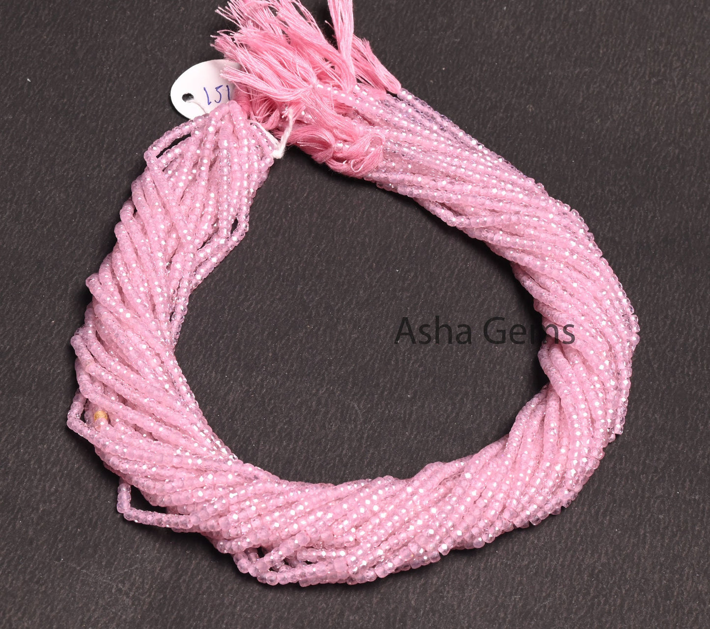 15" Strand Pink Zircon Micro Cut faceted Beads,3 mm AAA Quality Pink Color Zircon Machine Cut Rondelle Shape Beads Jewelry Making Craft SALE