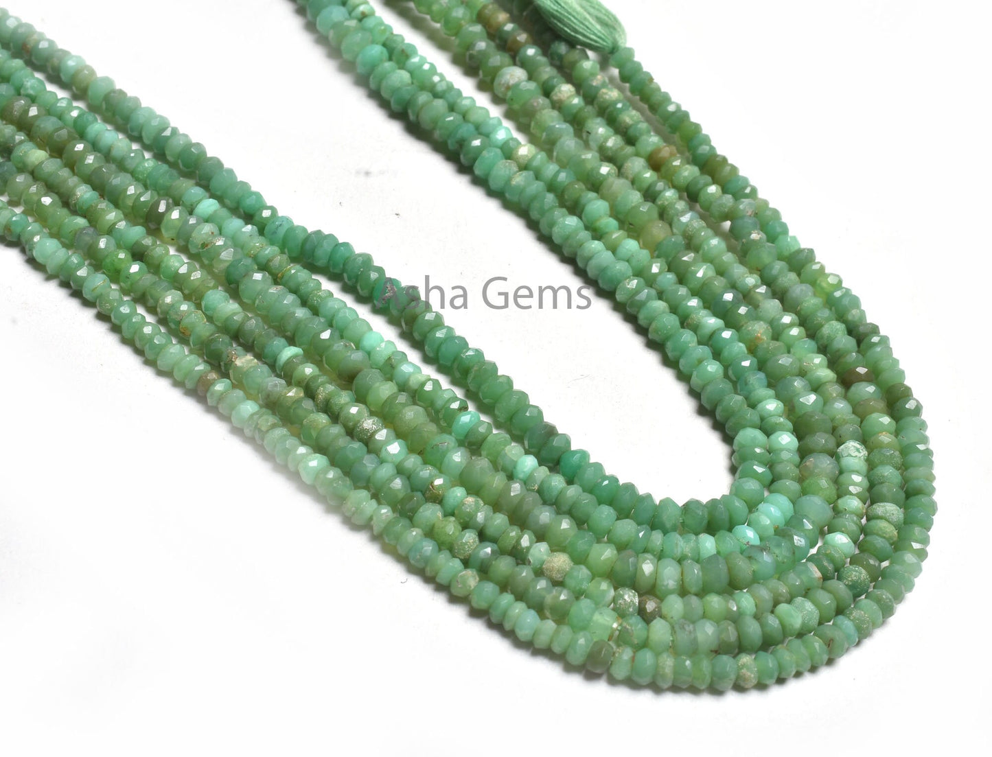 16" Strand Natural Chrysoprase Faceted Rondelle Beads, Green Chrysoprase Beads, Beautiful Chrysoprase Indian Cut Gemstone Beads Jewelry SALE