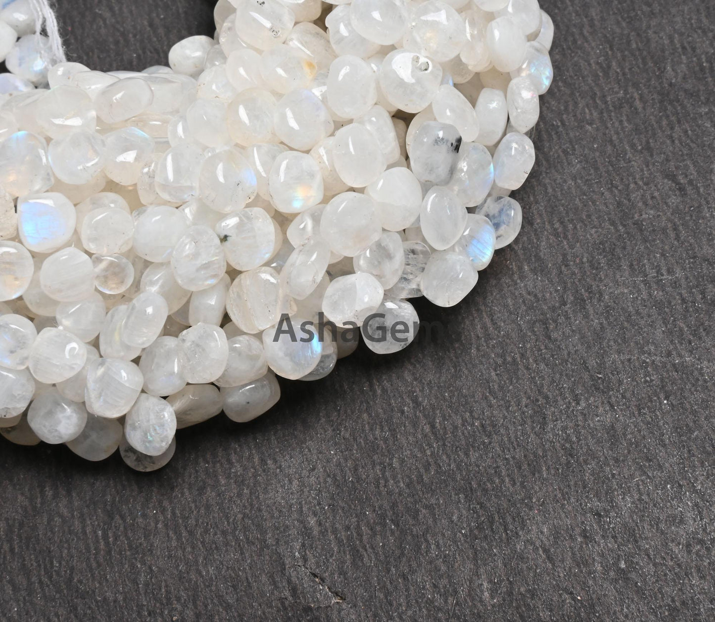 9"Strand Natural Rainbow moonstone Smooth Heart Gemstone beads, Blue Fire Rainbow Uneven Heart Shape Handmade bead Jewelry Making Craft SALE