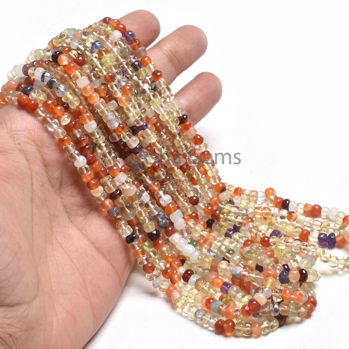 Beautiful Multi Color Disco Smooth Rondelle Gemstone Beads,16"Mix Color Stone Plain Handmade Beads, Colorful Beads Jewelry Making Craft SALE
