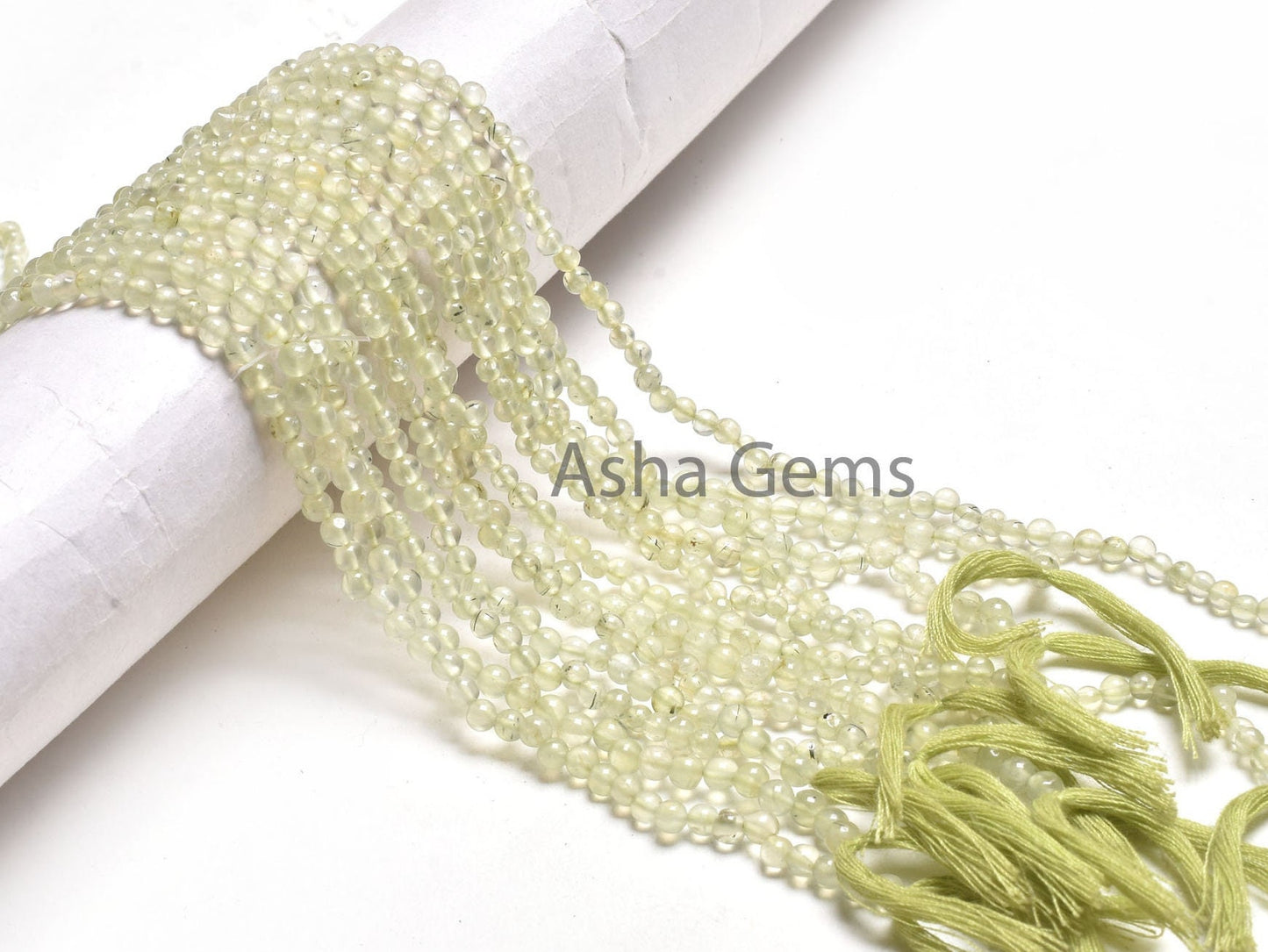 3.5,4 mm Natural Prehnite Smooth Round Ball Beads,13"Strand Light Green Prehnite Plain Round Shape Gemstone Beads Prehnite Bead Jewelry SALE