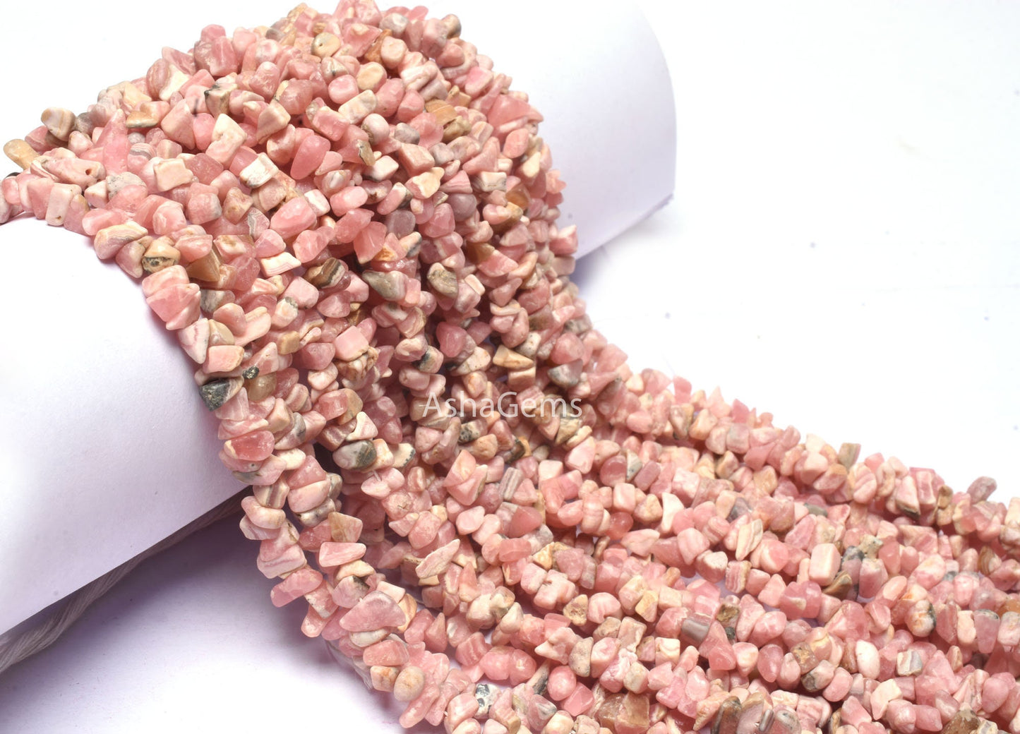 34" Strand Natural Rhodochrosite Uncut Chip Gemstone Beads, Pink Rhodochrosite Raw Rough Smooth Nugget Bead, Rhodochrosite Bead Jewelry SALE