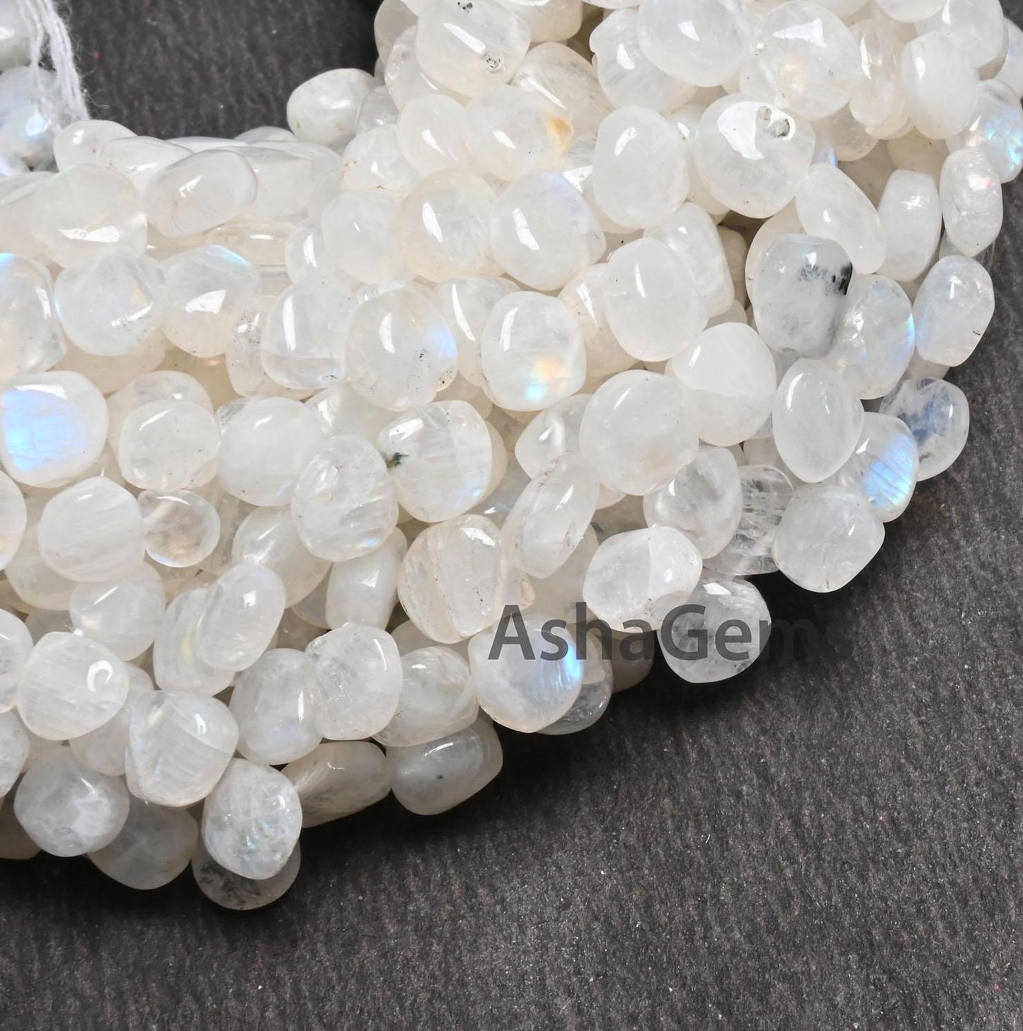9"Strand Natural Rainbow moonstone Smooth Heart Gemstone beads, Blue Fire Rainbow Uneven Heart Shape Handmade bead Jewelry Making Craft SALE