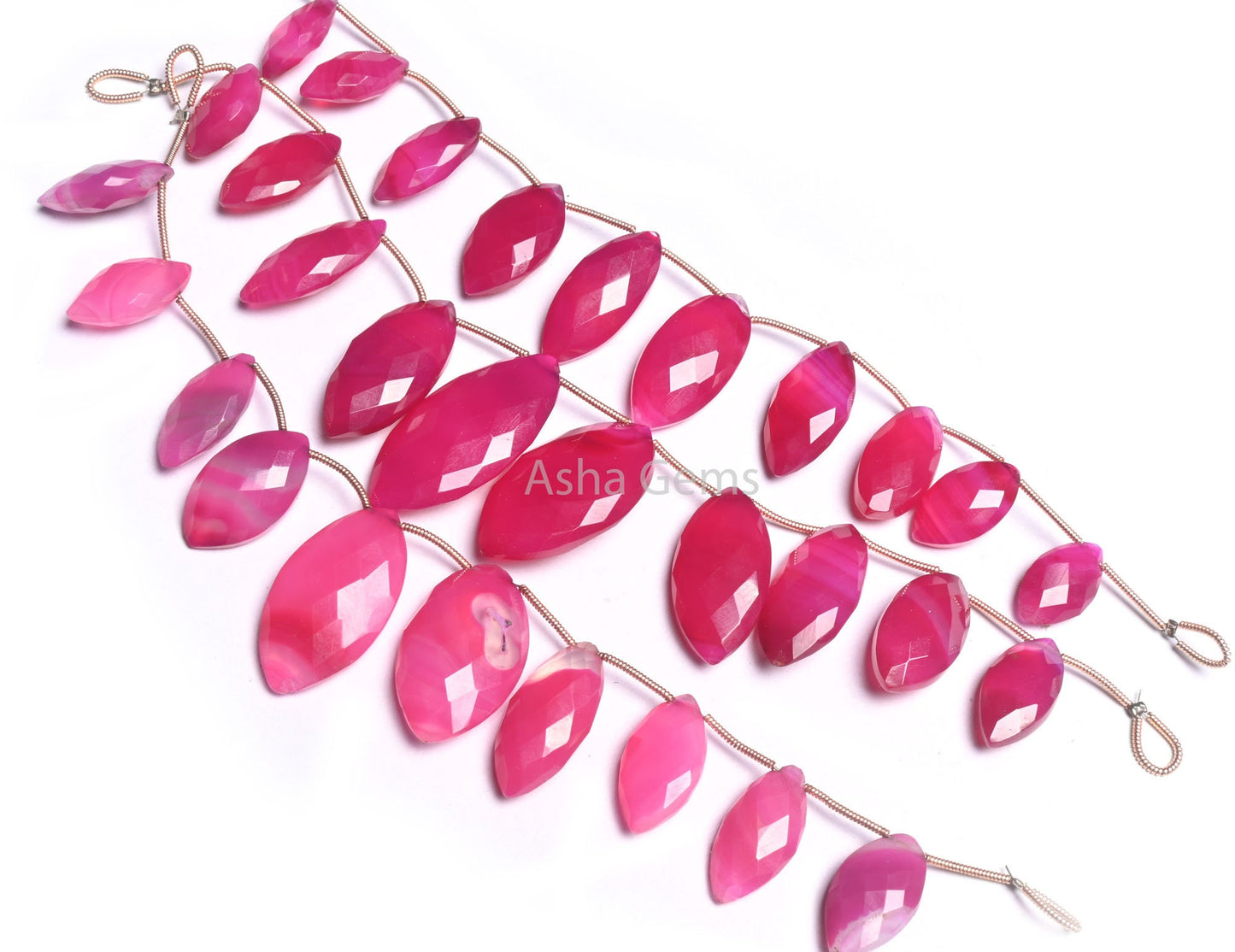 AAA Quality Hot Pink Chalcedony Marquise Shape Faceted Gemstone Beads, Pink Chalcedony Marquise Briolette Side Drill Bead Jewelry Craft SALE