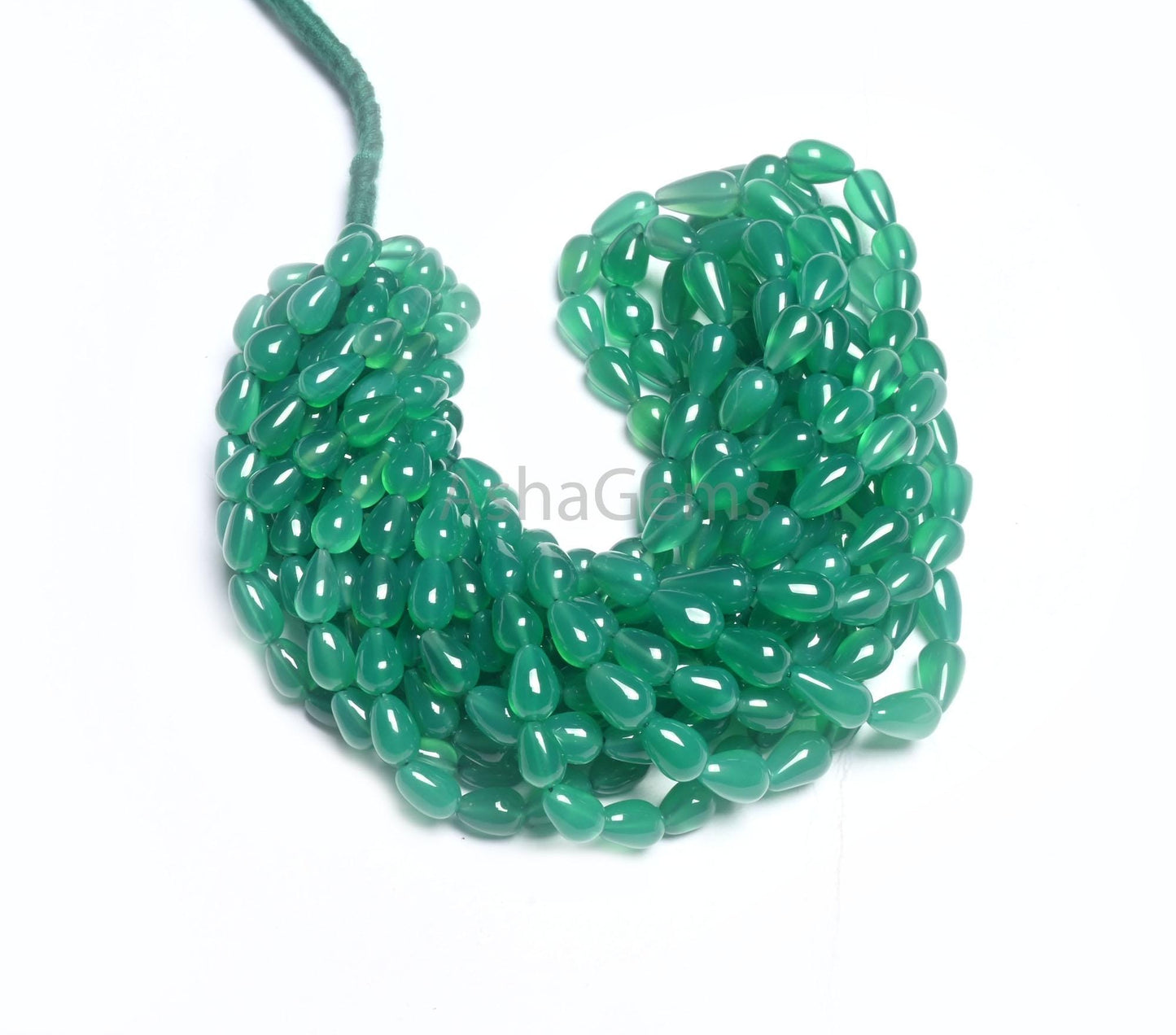 Fine Green Onyx Smooth Drop Gemstone loose Beads, Onyx Plain Handmade Teardrop Straight Drill Beads Green Onyx Beads Jewelry Handicraft SALE