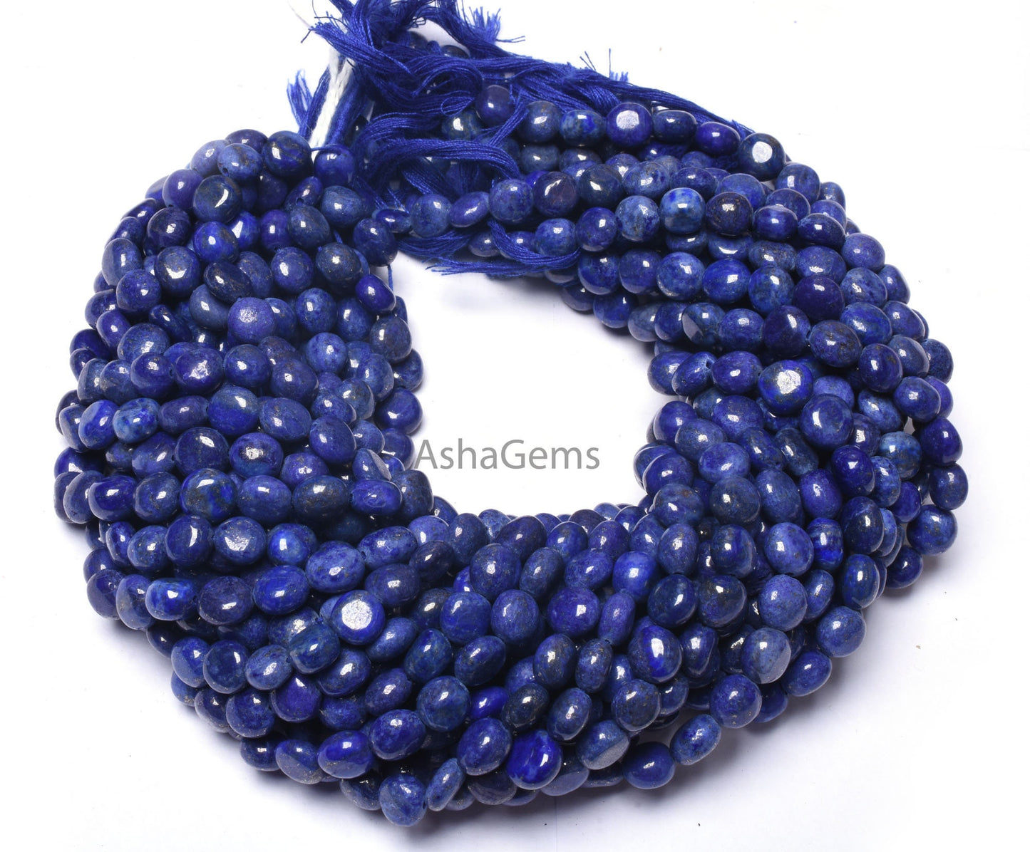 beautiful Lapis Smooth Coin Shape Beads,13" Strand Natural Blue Lapis lazuli Plain Puff Coin Handmade Gemstone Beads Lapis Bead For Jewelry