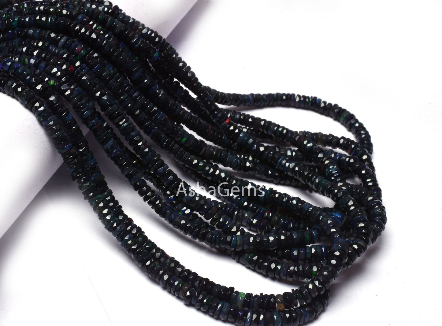 AAA Quality Blue Ethiopian Opal faceted tyre Gemstone Beads, Welo Flash Ethiopian Opal Tyre Beads, Opal faceted Tyre Beads Necklace Jewelry