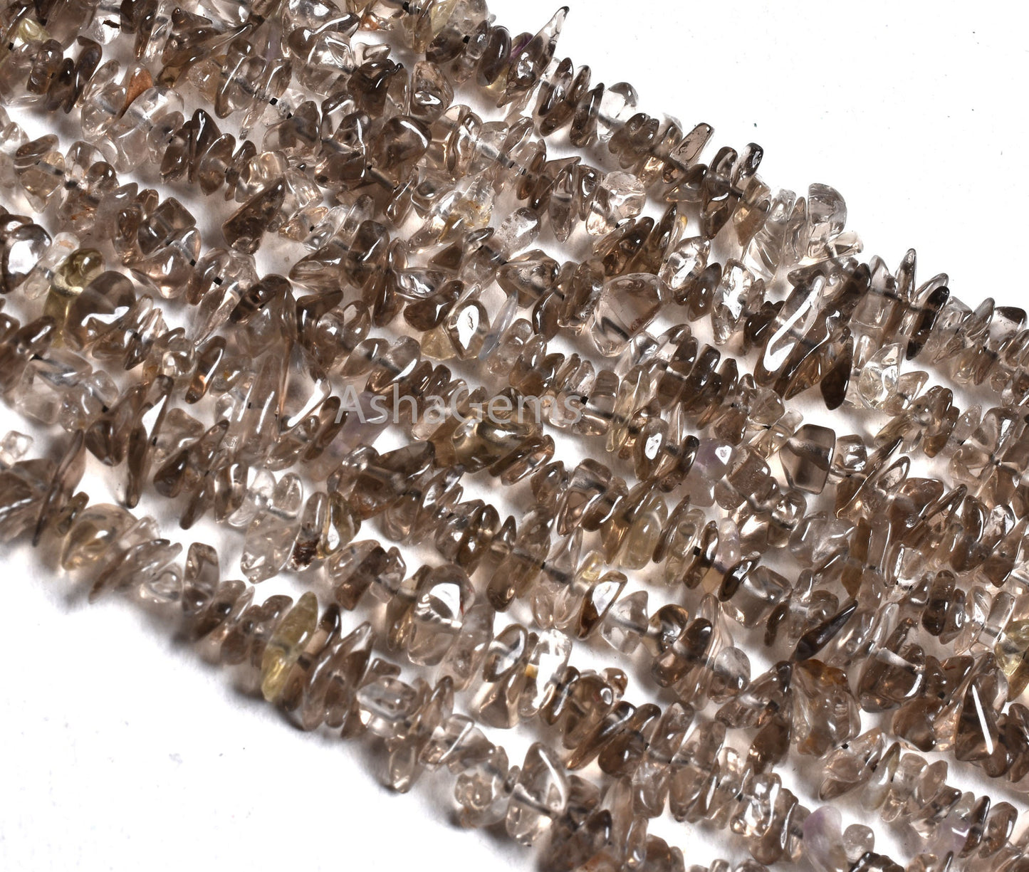 34" Strand Natural Smoky Quartz Chips Raw Uncut Gemstone Beads, light Smoky Quartz Smooth Raw Rough Beads,4-5.5 mm Smoky Beads Jewelry Sale