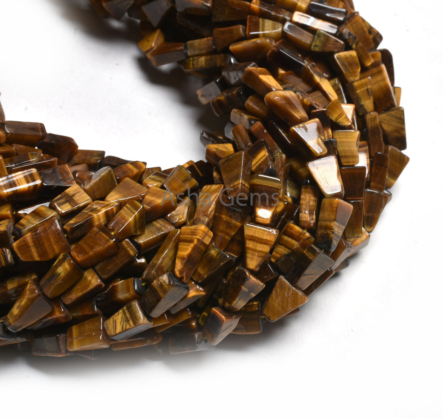 Natural Tiger Eye Smooth Triangle Shape Handmade Gemstone Beads, Shaded Brown Tiger Eye Fancy Trillion Straight Drill Beads Jewelry Makings