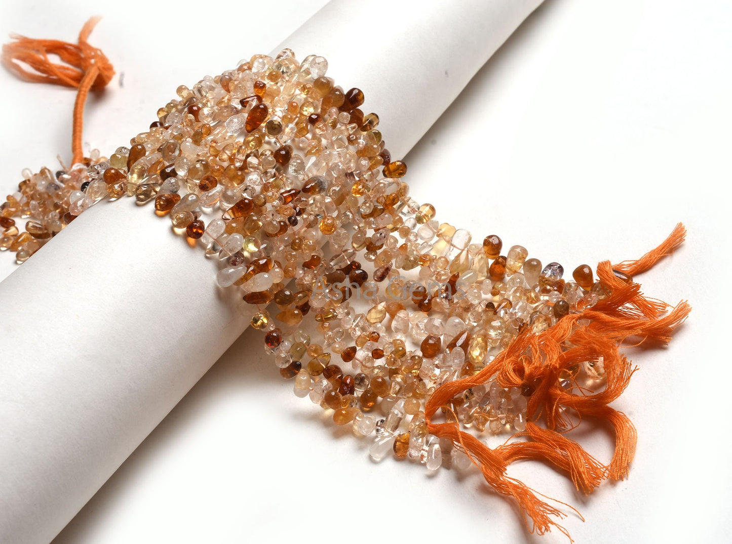 13" Strand Natural Citrine Quartz Teardrop Beads, Shaded White Yellow Citrine Smooth Uneven Drop Handmade Gemstone Loose Bead Jewelry Making