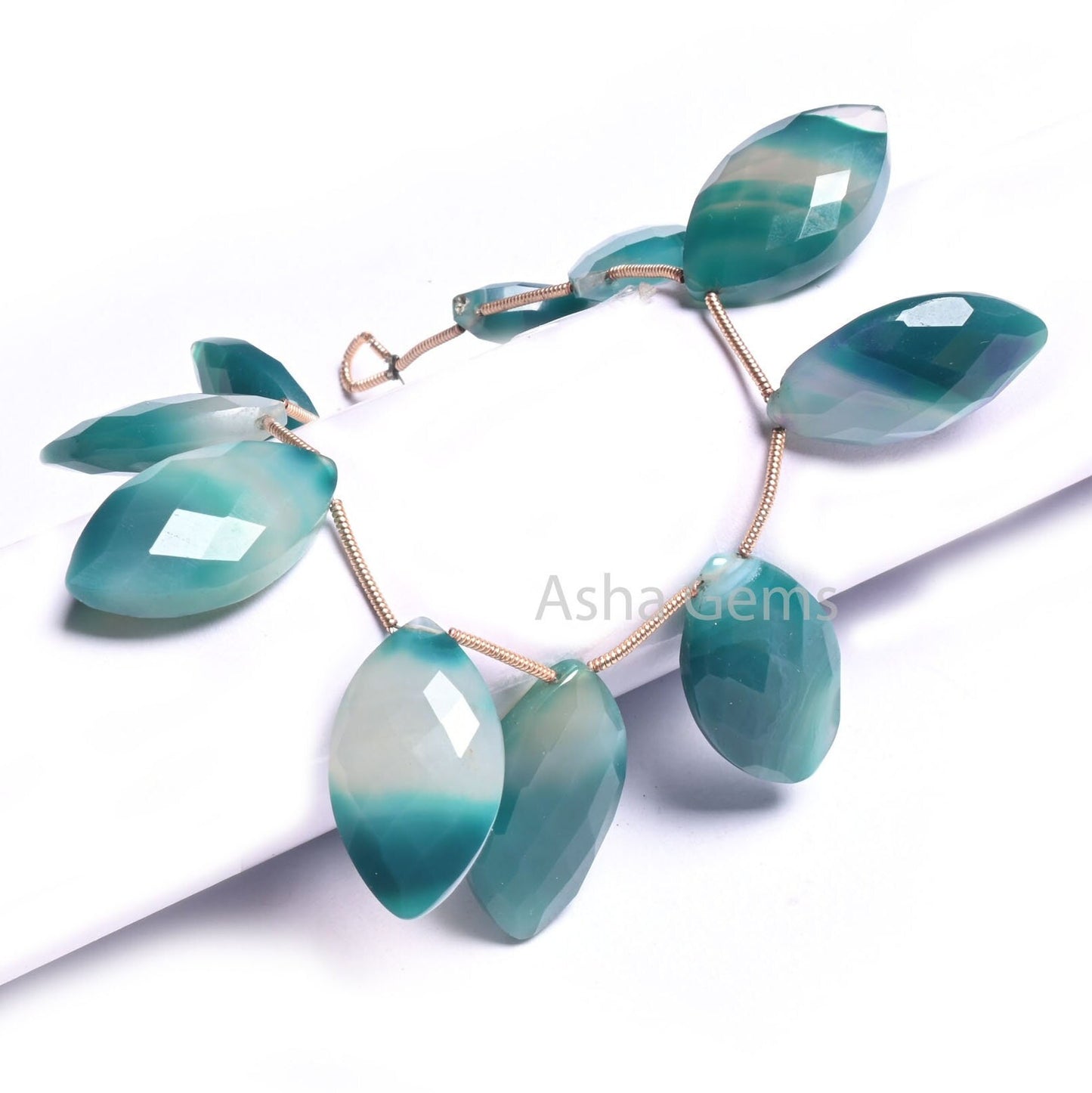 Beautiful Neon Green Shaded Chalcedony Fancy Marquise Shape Faceted Gemstone Beads, Chalcedony Marquise Side Drill Bead Jewelry Making Craft