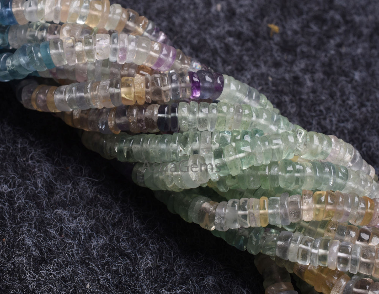 Natural Fluorite Smooth Tyre Shape Beads,5.5-6mm Beautiful multi Fluorite Shaded Beads, Fluorite Heishi Tyre Bead Jewelry Making Craft,SALE