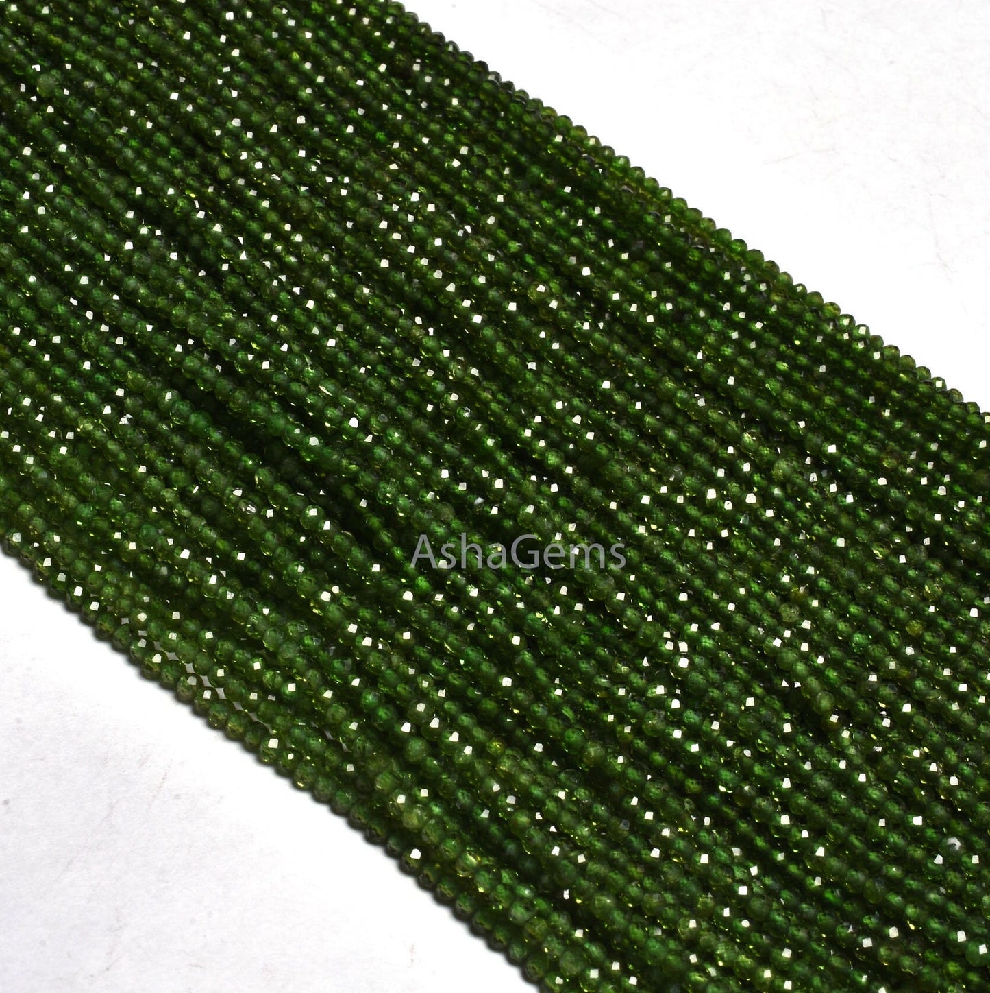 AAA Green Chrome Diopside Faceted Rondelle Beads,Beautiful Chrome Diopside Machine Cut Micro Faceted Gemstone Bead Strand Jewelry craft SALE