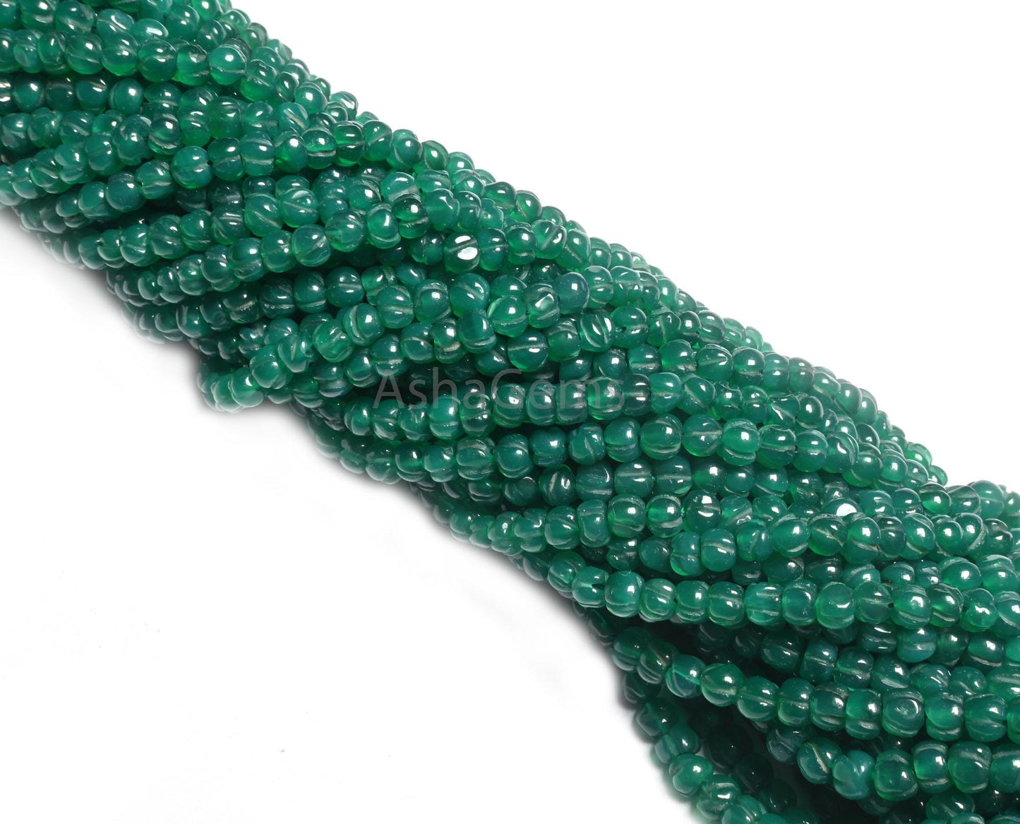 Fine Green Onyx Carving Pumpkin Handmade Tiny Beads,4,4.5mm Green Onyx carved Uneven watermelon Gemstone Onyx Carve Melon Bead Jewelry Craft