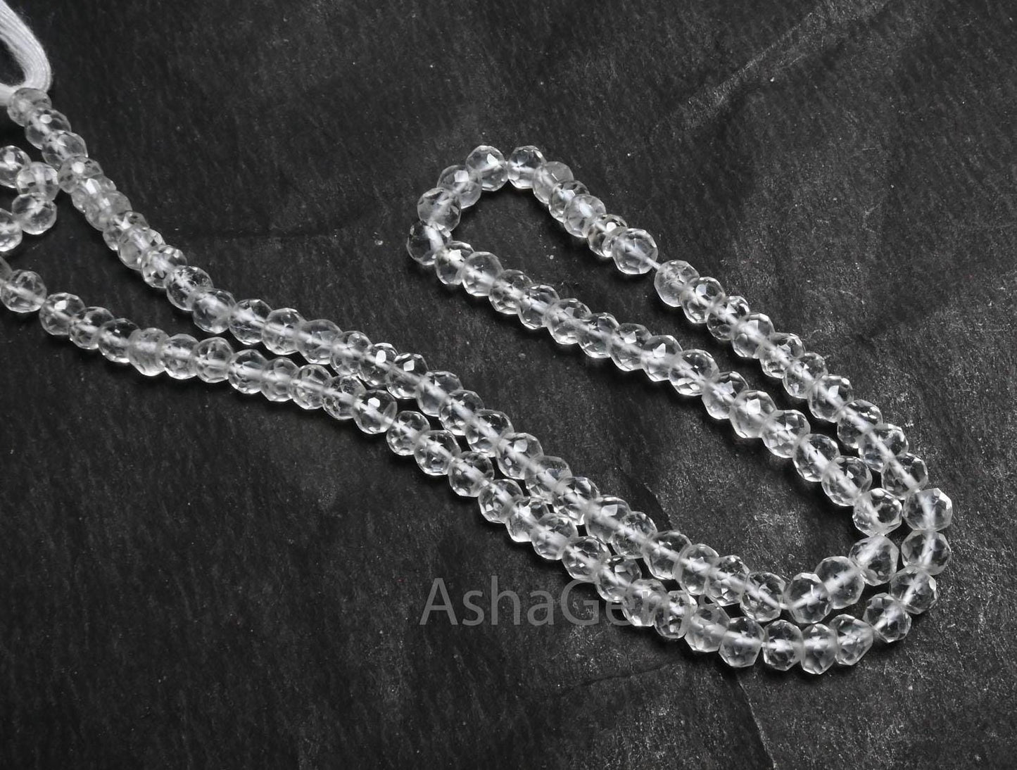 Beautiful Natural Crystal Quartz Micro Cut Beads,13" AAA Quality Crystal Indian machine cut Faceted Rondelle Crystal Bead Jewelry Craft SALE ( AG 15418 )