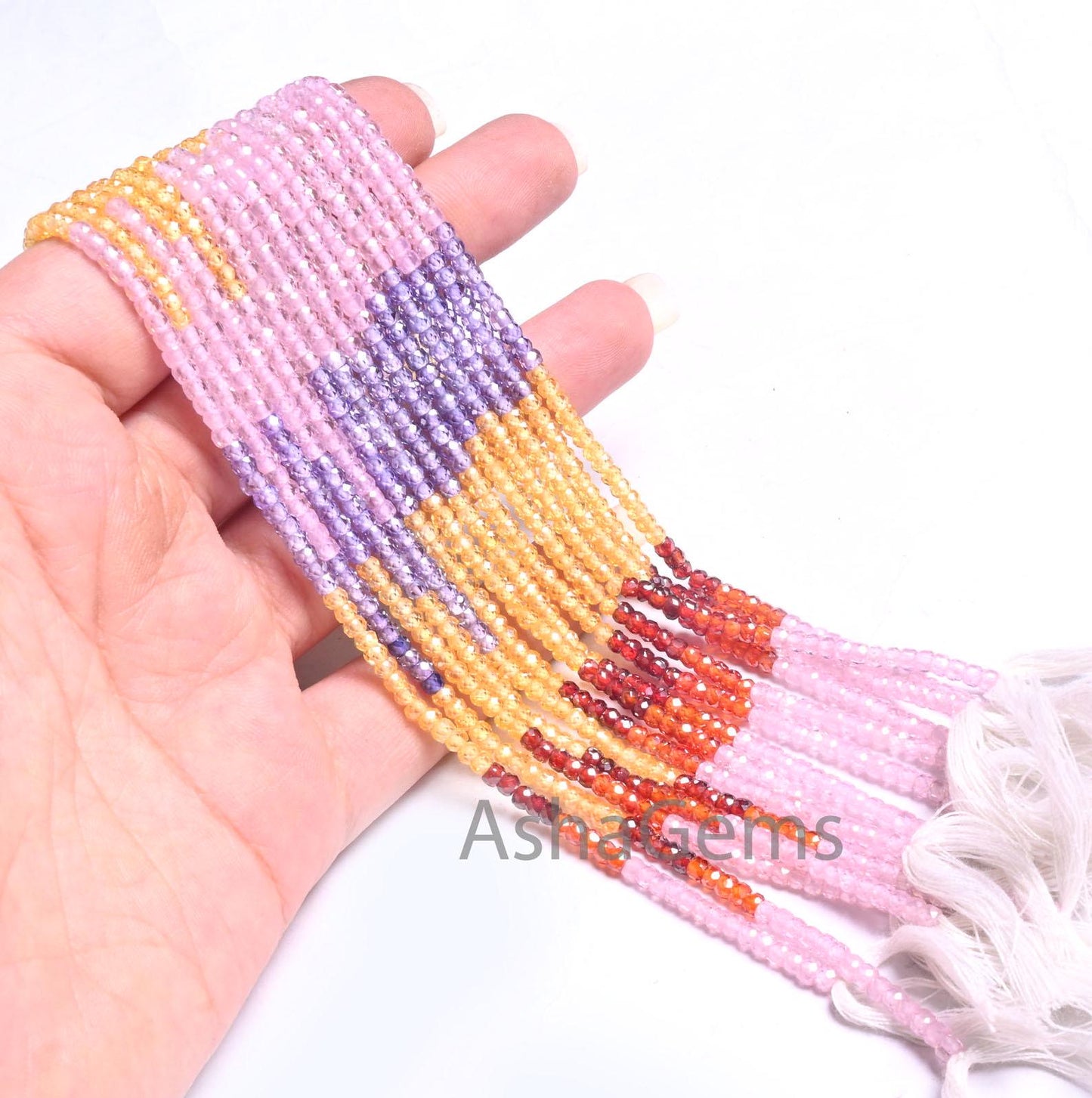 Beautiful Multi Color Zircon Rondelle Shape Micro Faceted Beads, 3 mm Shaded Zircon Micro Cut Faceted cubic Zircon Beads Jewelry Crafts SALE