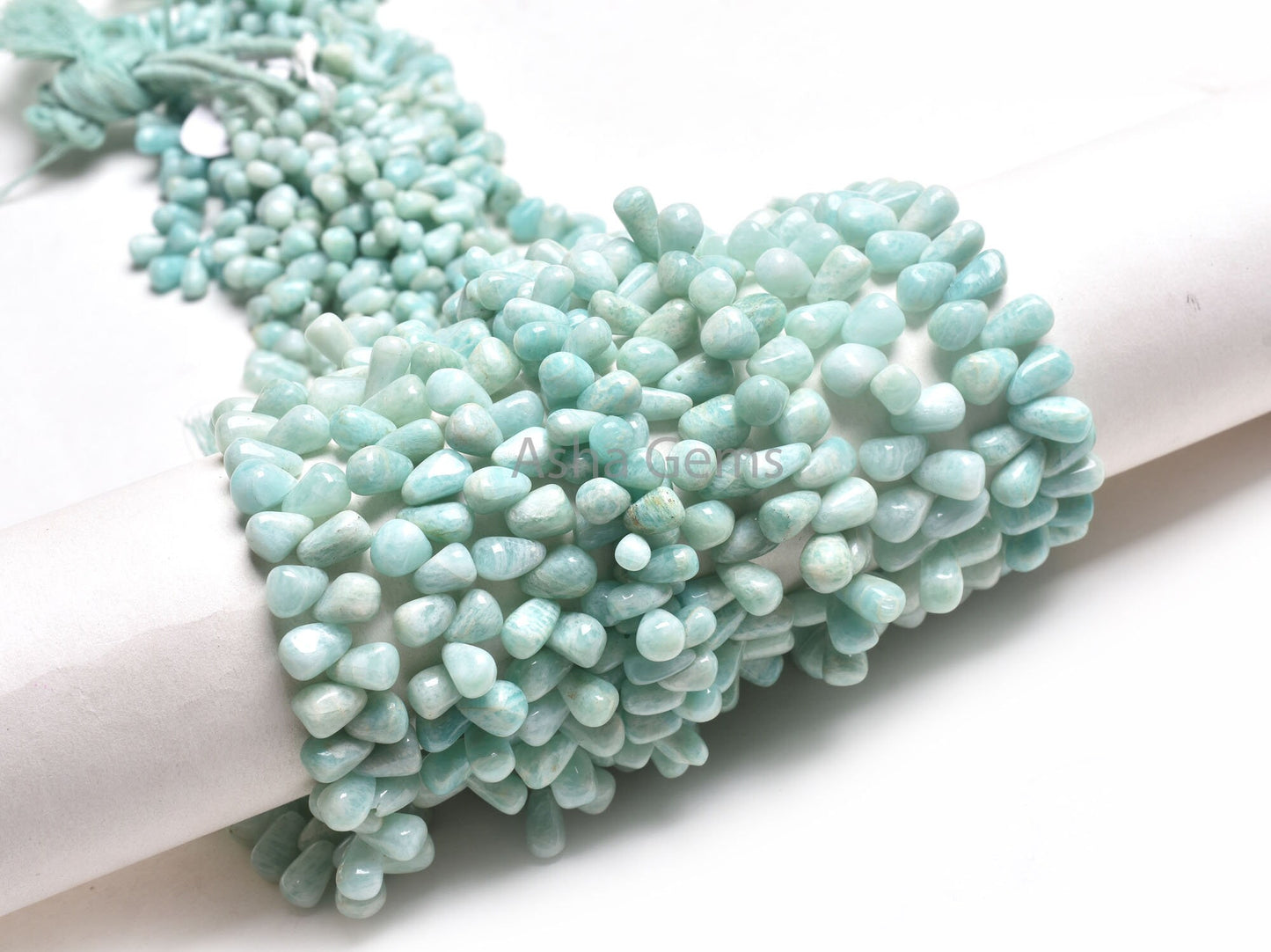 Beautiful Blue Amazonite Smooth Drops Shape Beads,13"Strand Natural Amazonite Teardrop Beads Amazonite Handmade Side Drill Drops Beads SALE