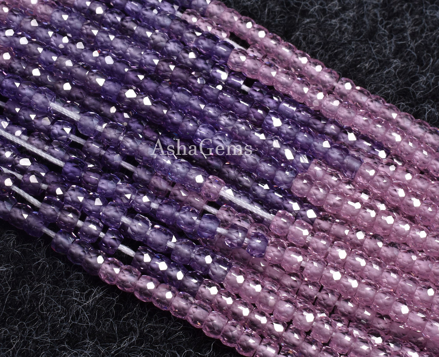 3 mm Shaded pink Blue zircon faceted rondelle shape beads,13" Strand multi cubic Zircon Micro cut Beads, Zircon Micro Faceted Rondelle Bead
