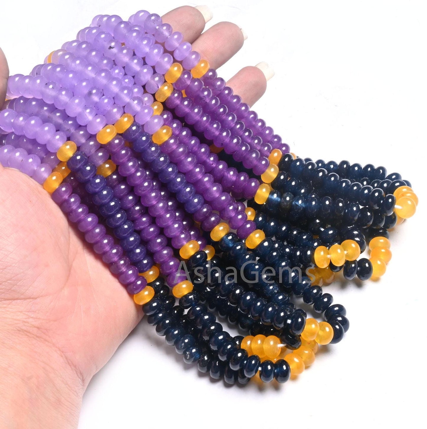 Beautiful Multi Color Quartz Smooth Rondelle Shape Beads,8 mm Disco mix Color lavender Purple Blue Yellow Shaded Quartz Beads Jewelry making