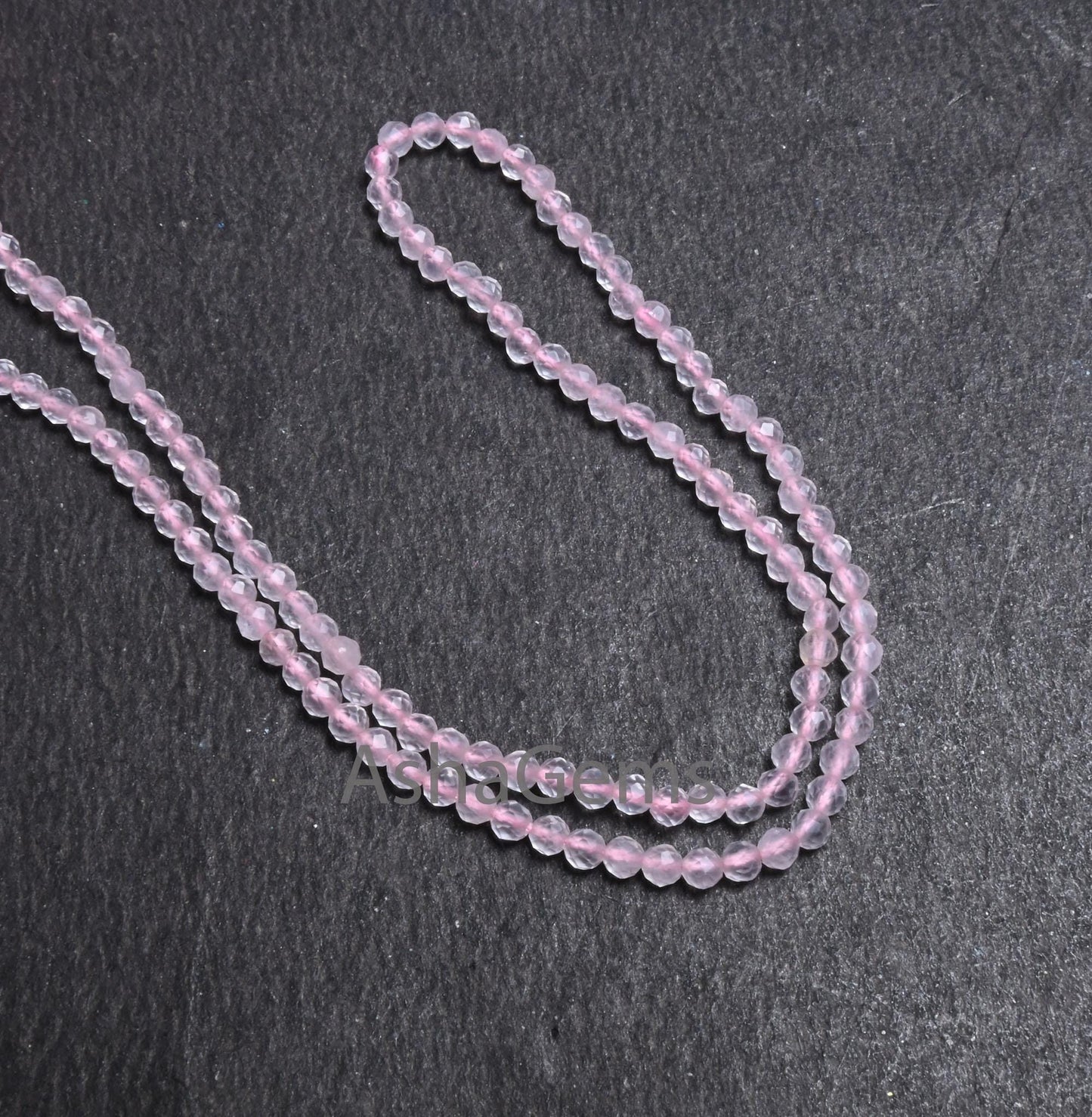 2.50 mm Pretty Pink Rose Quartz Micro Faceted Gemstone Beads, Natural Rose Quartz Machine Cut Rondelle Tiny quartz beads Jewelry Crafts SALE