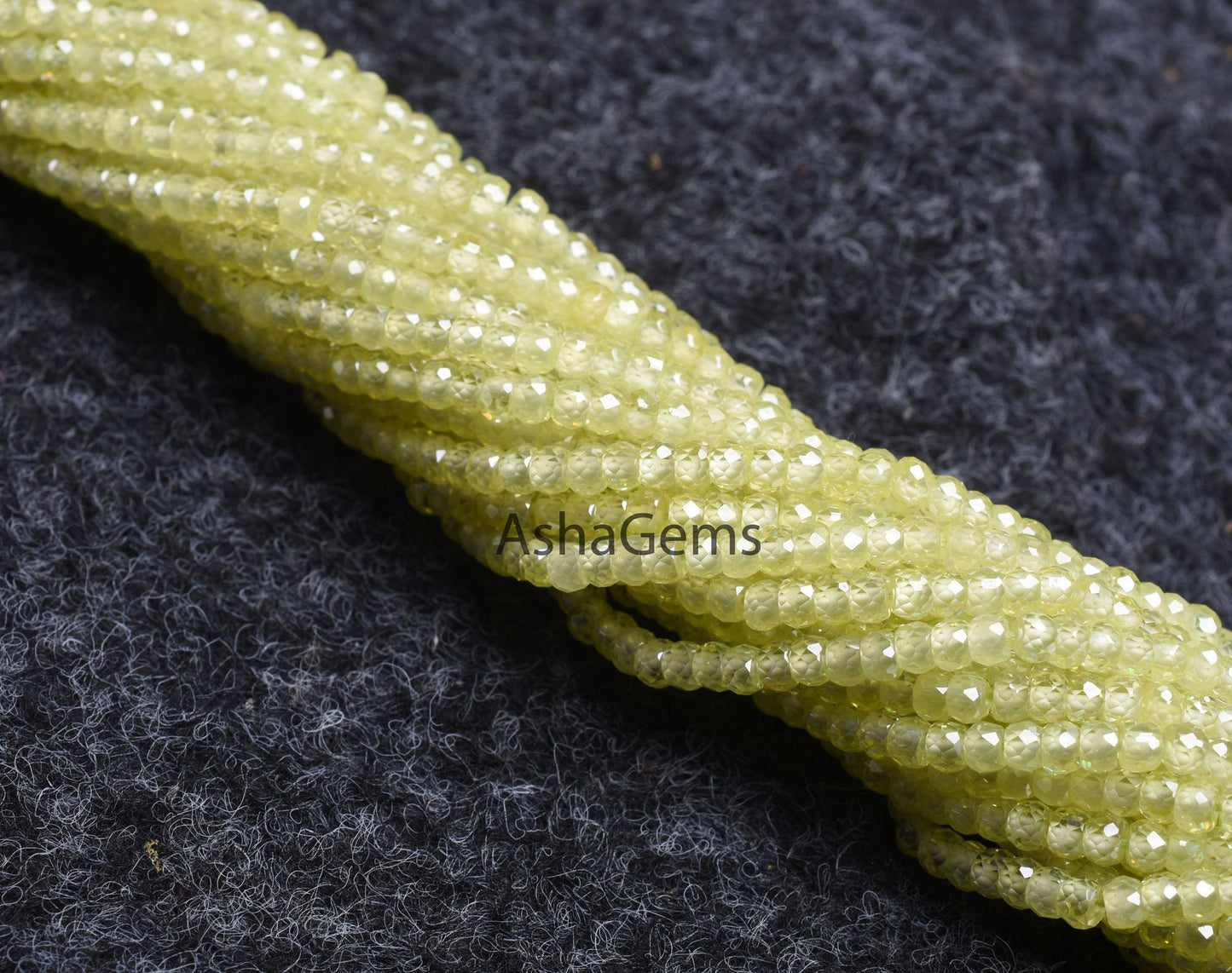 Beautiful Light Green Zircon Micro Faceted Gemstone Beads 3 mm, AAA Cubic Zircon Bead, Pistachios green Machine Cut Beads,13" Strand Jewelry