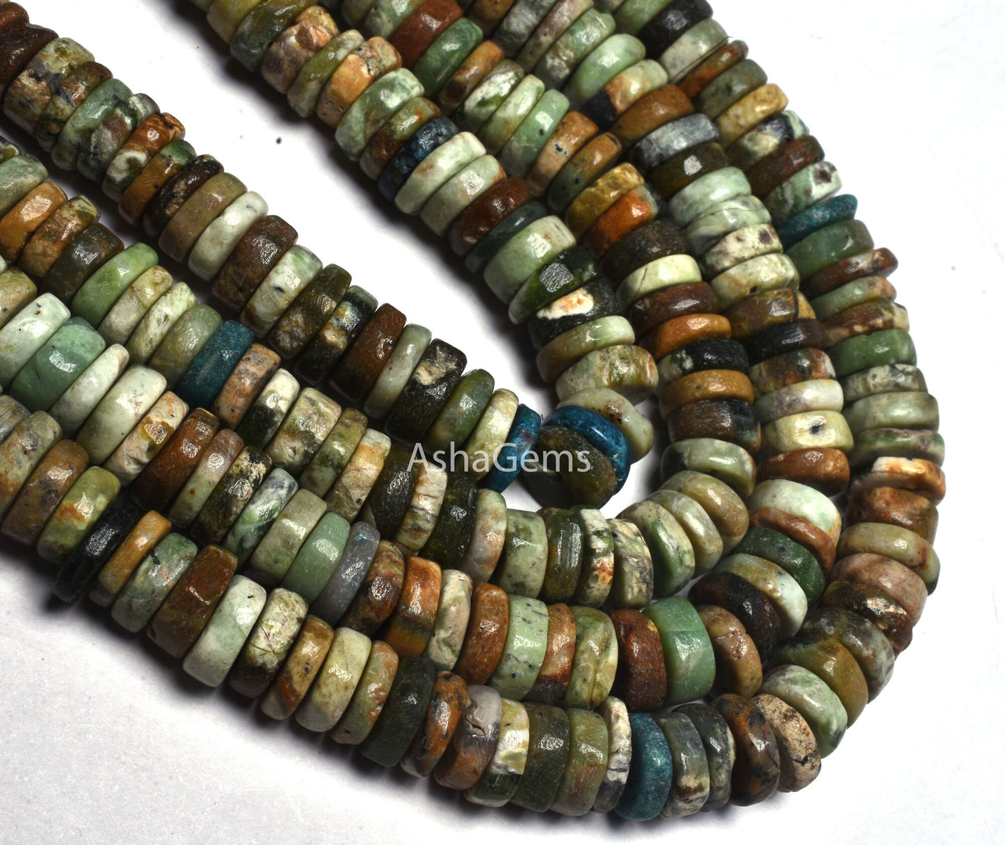 Natural Chrysocolla Smooth Gemstone beads,7,8 mm Multi Chrysocolla Heishi Tyre Beads, chrysocollla Plain Handmade Flat Wheel Beads Jewelry