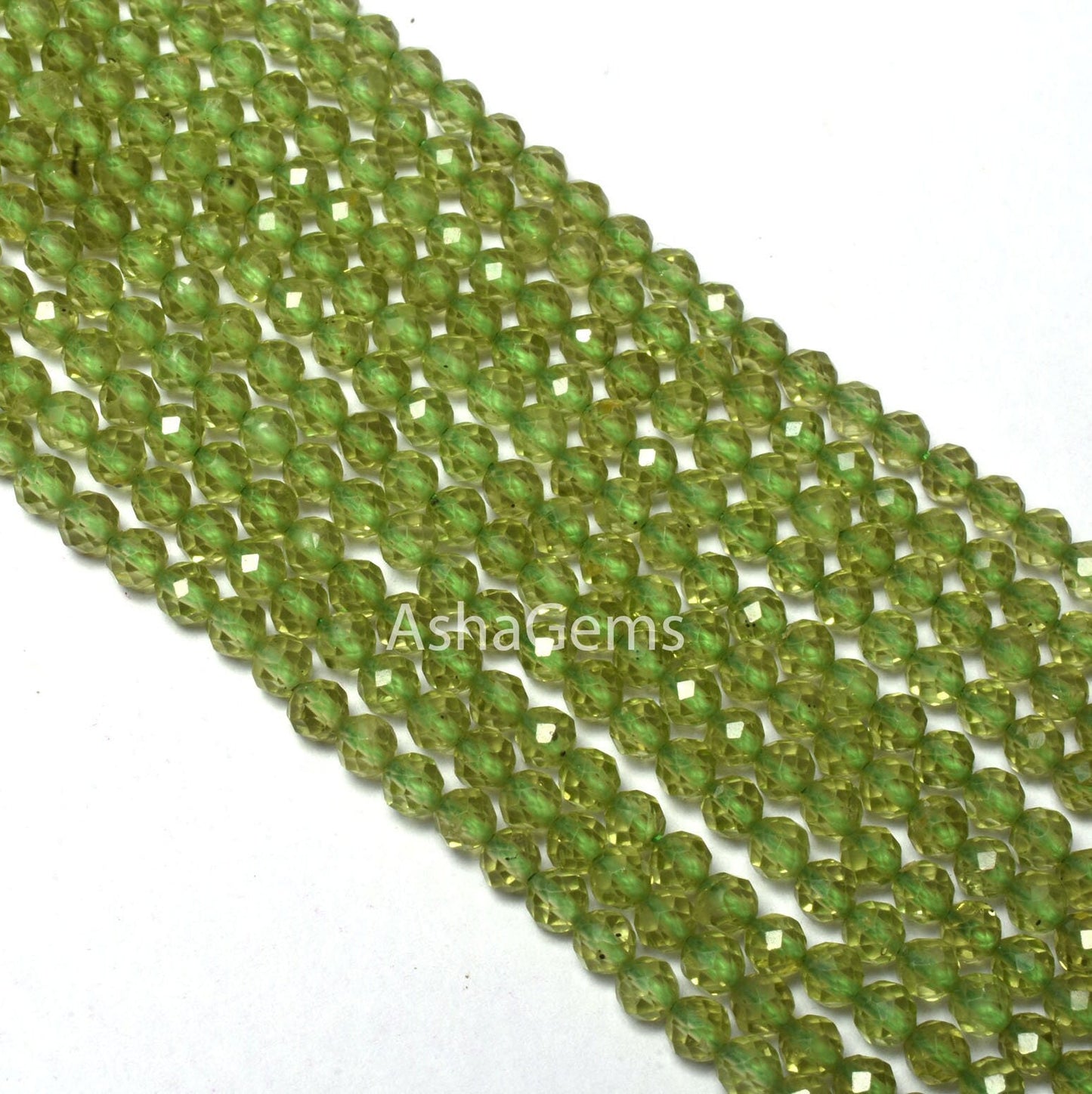 Beautiful Green Peridot Faceted Round Beads,3.5 mm Natural Peridot Round Ball Gemstone Beads, Peridot beads Micro Faceted machine Cut Beads