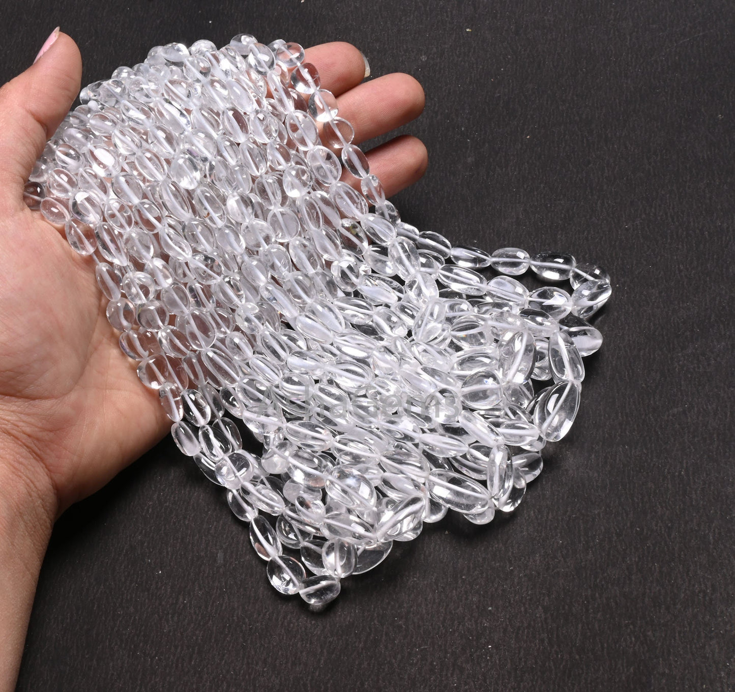 Natural Crystal Quartz Smooth nugget Beads, White Crystal beads AAA Clear Crystal Plain Handmade Tumble Gemstone Loose bead Necklace Jewelry