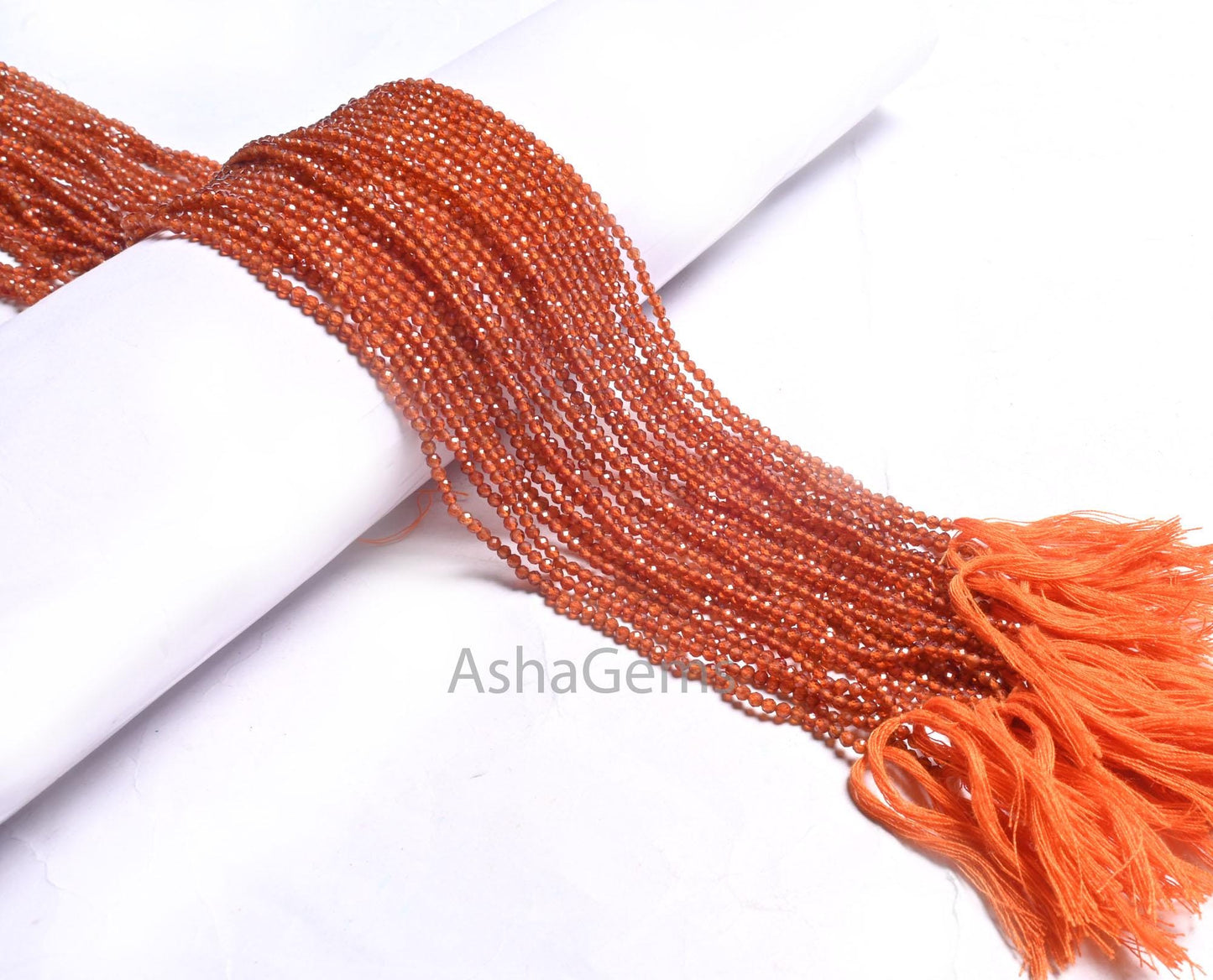 2.4mm Natural Brown Hessonite Garnet Faceted Rondelle Shape Gemstone beads Authentic Hessonite, Brown Garnet Micro Faceted tiny Bead Jewelry