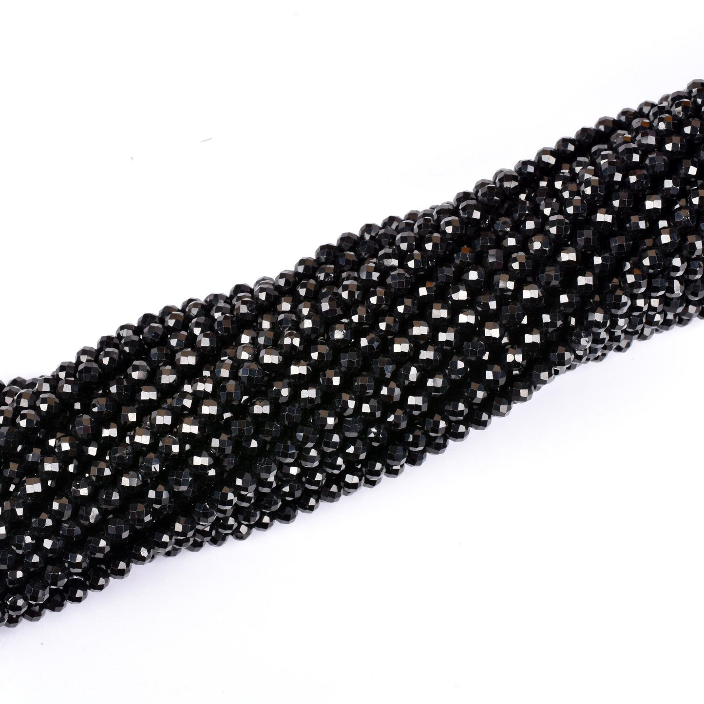 Beautiful Natural Black Spinel Rondelle Faceted Micro Cut Gemstone Loose Beads 3 mm AAA Quality Spinel Micro Cut Beads Jewelry Making Crafts
