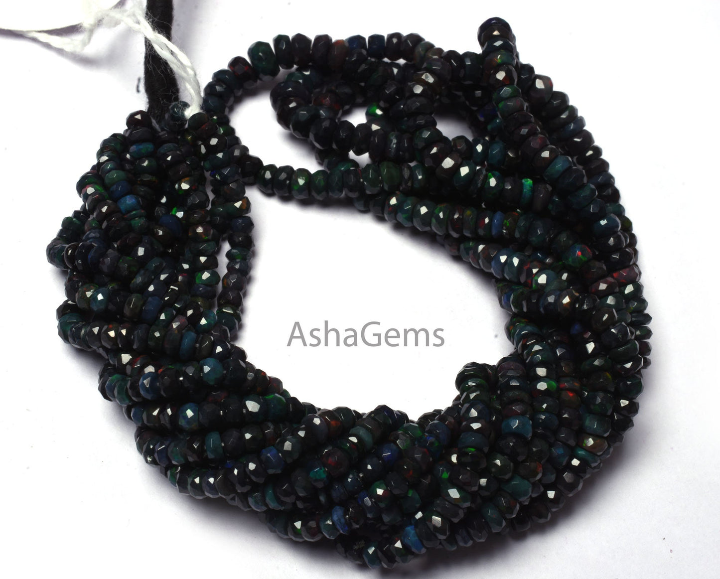AAA Multi Blue Ethiopian Opal Faceted Rondelle shape Beads, Natural Flashy Welo Fire Ethiopian Opal Gemstone Bead Opal Indian Cut Beads SALE
